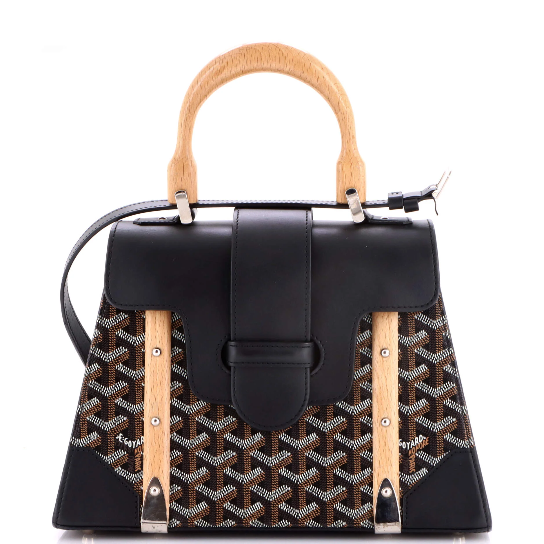 Saigon Top Handle Bag Coated Canvas with Leather PM