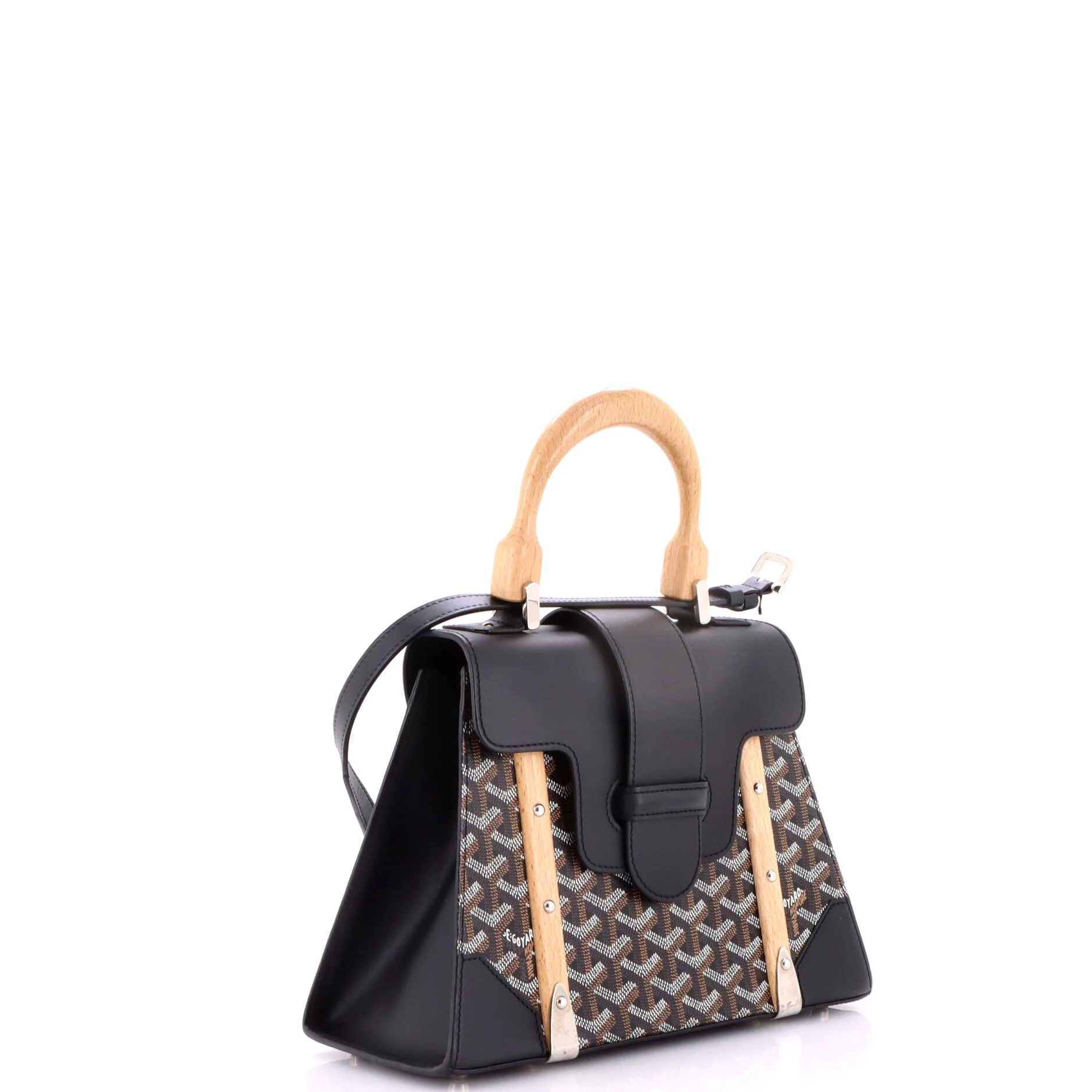 Saigon Top Handle Bag Coated Canvas with Leather PM - Image 2
