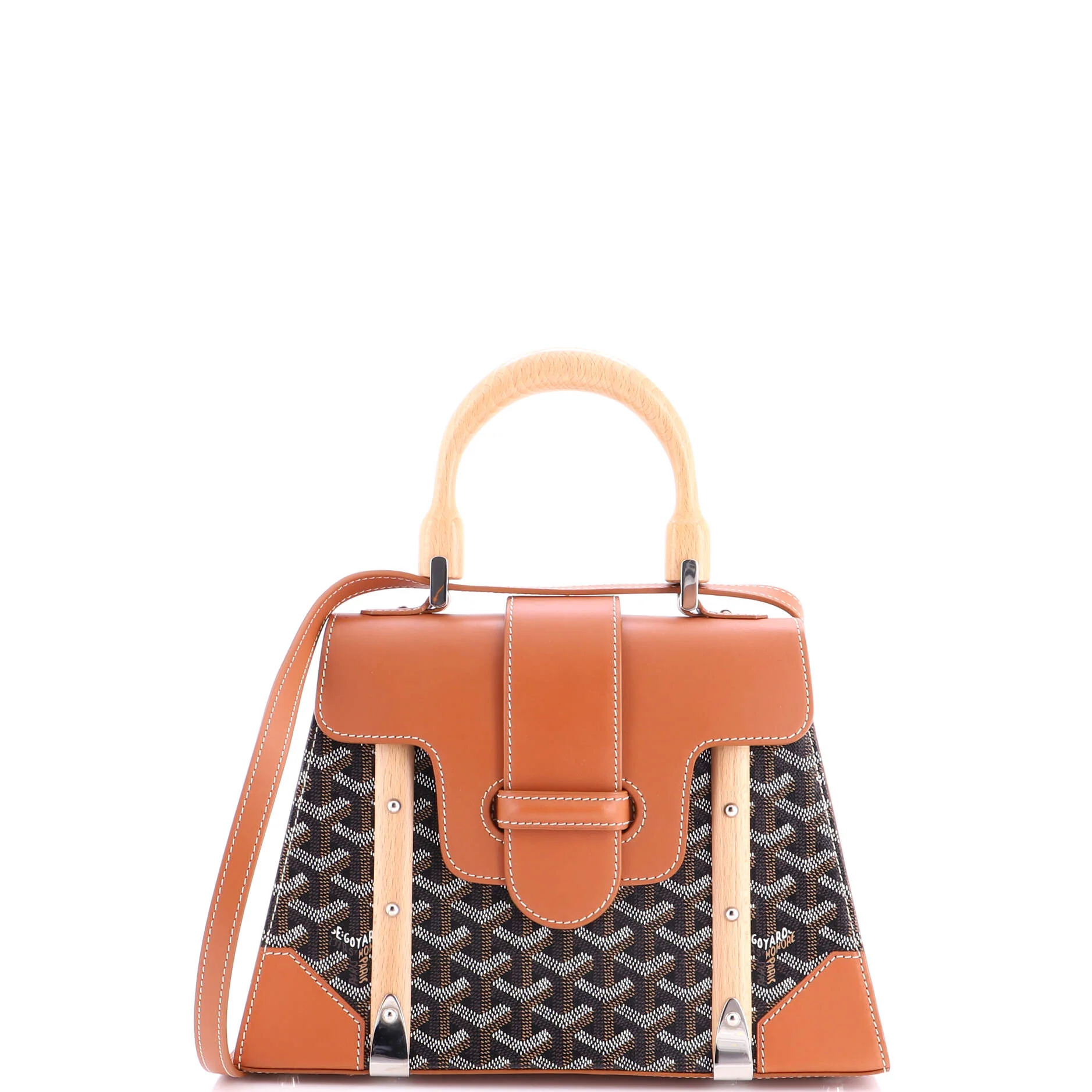 Saigon Top Handle Bag Coated Canvas with Leather PM