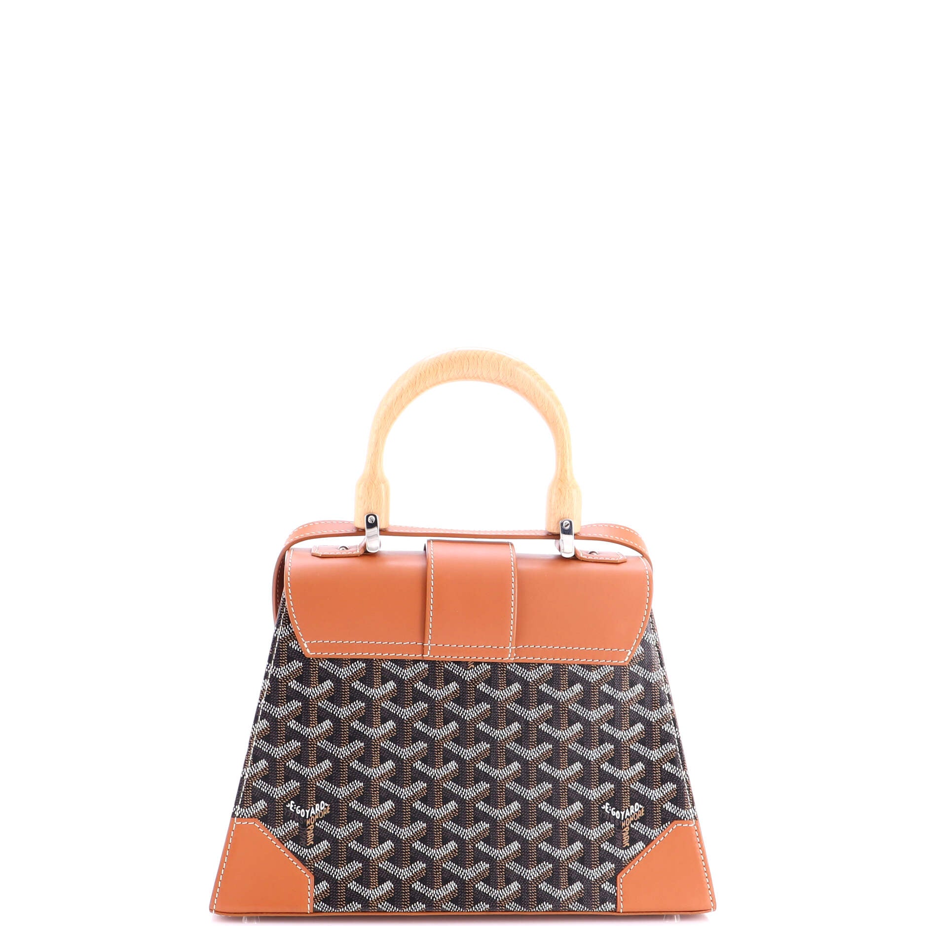 Saigon Top Handle Bag Coated Canvas with Leather PM - Image 3