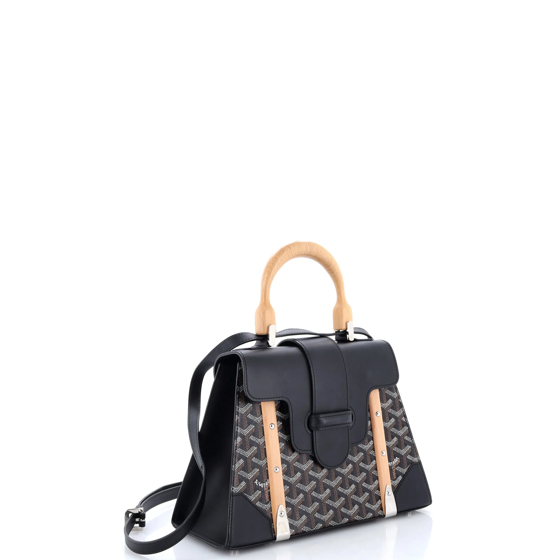 Saigon Top Handle Bag Coated Canvas with Leather PM - Image 2