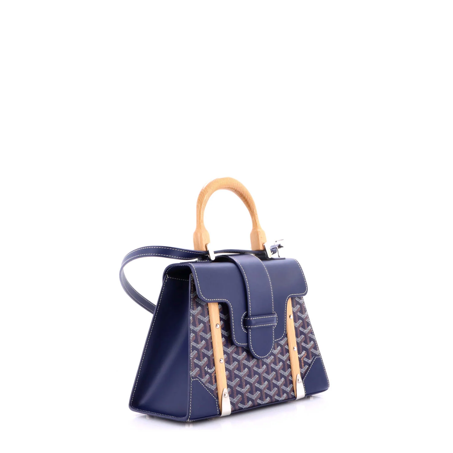 Saigon Top Handle Bag Coated Canvas with Leather PM - Image 2