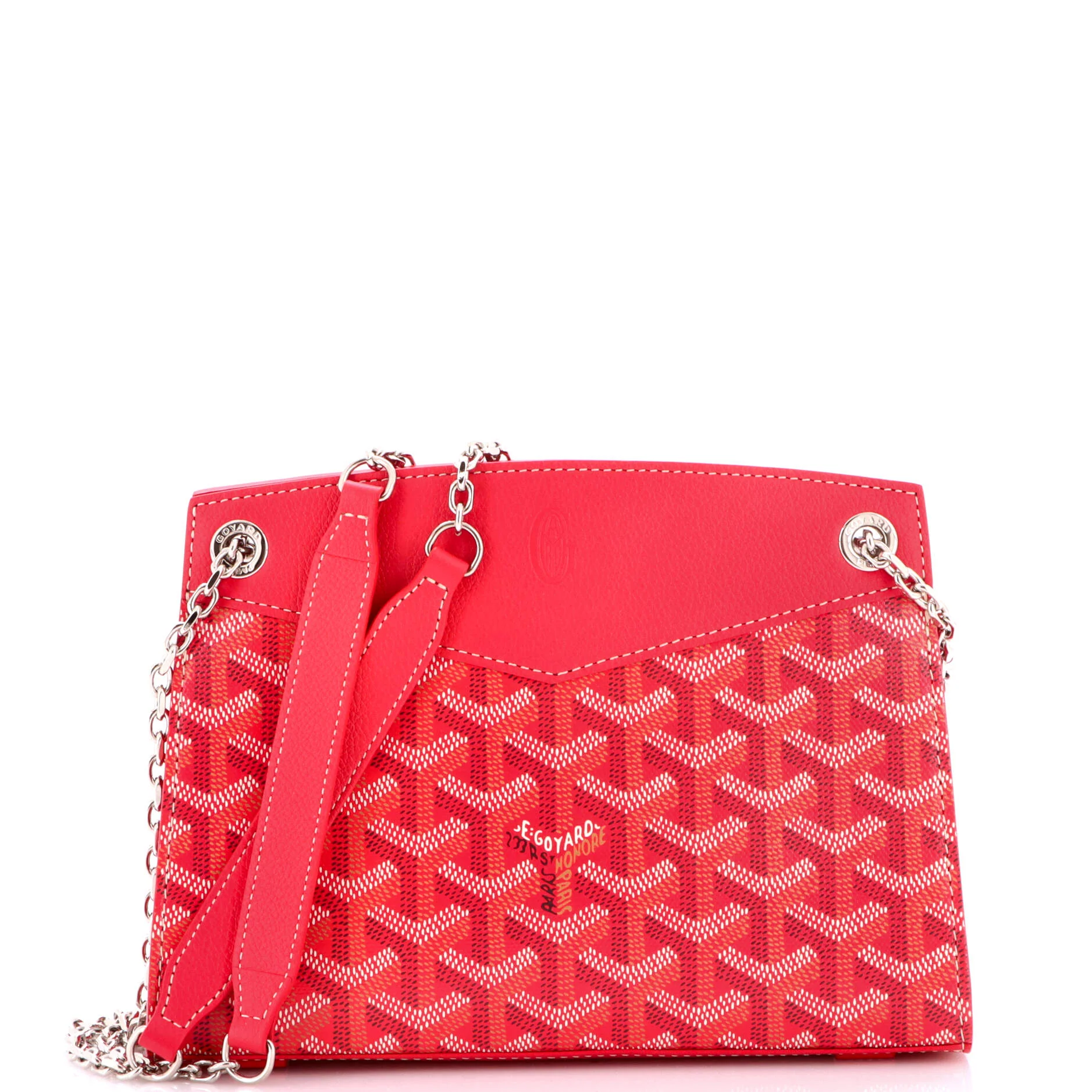 Structured Rouette Chain Shoulder Bag Coated Canvas Mini