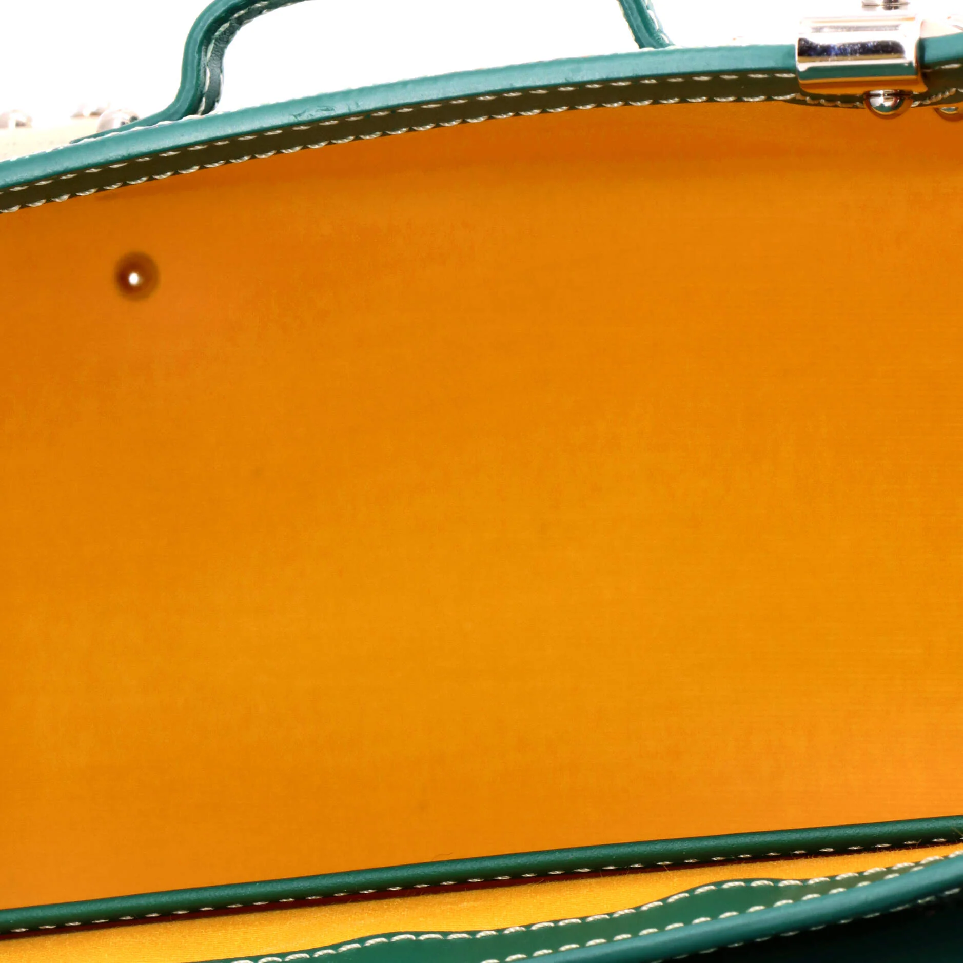 Structured Saigon Top Handle Bag Coated Canvas with Leather Mini - Image 5