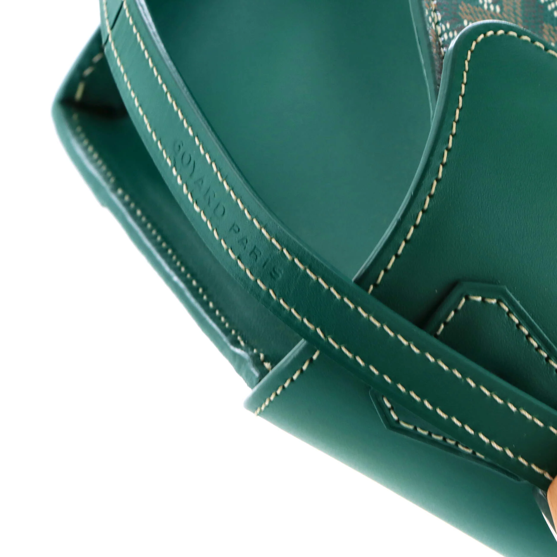 Structured Saigon Top Handle Bag Coated Canvas with Leather Mini - Image 6