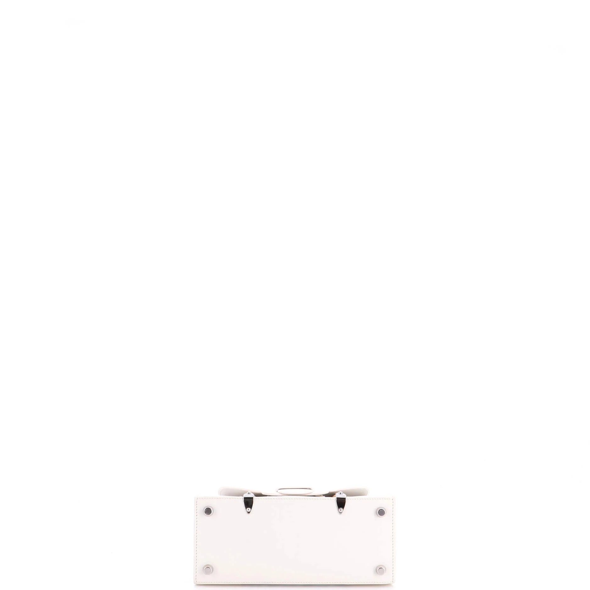 Structured Saigon Top Handle Bag Coated Canvas with Leather Mini - Image 4