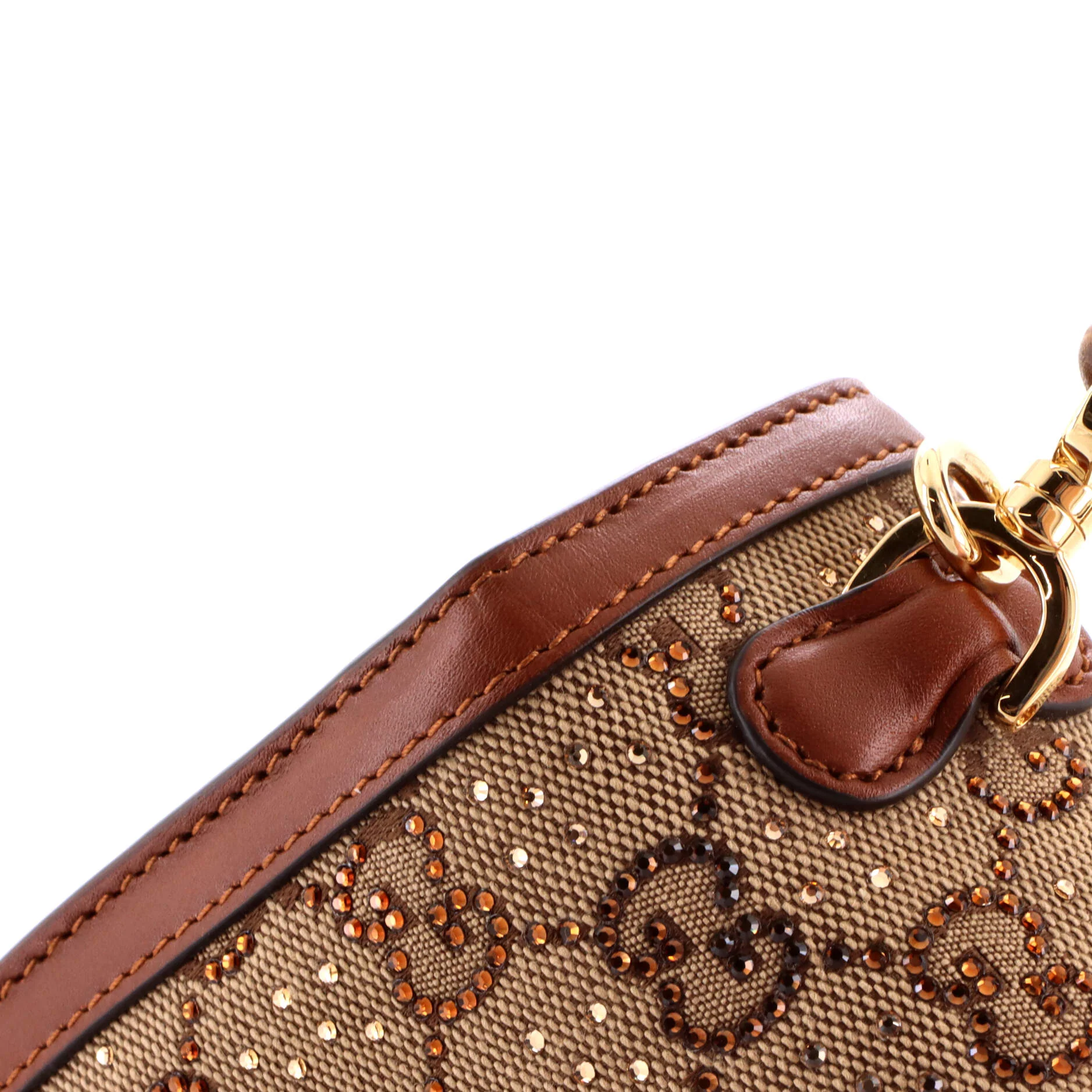 Bamboo 1947 Top Handle Bag Crystal Embellished GG Canvas Mini - Image 6