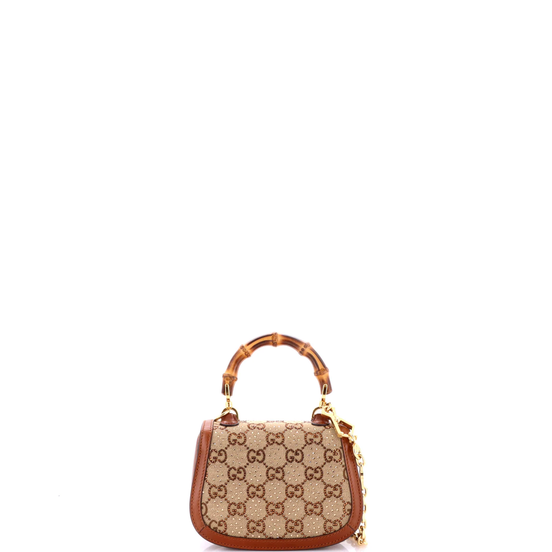 Bamboo 1947 Top Handle Bag Crystal Embellished GG Canvas Mini - Image 3