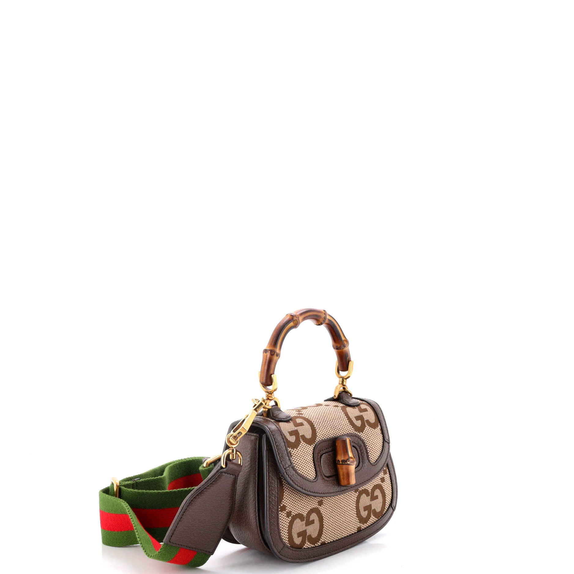 Bamboo 1947 Top Handle Bag Jumbo GG Canvas Mini - Image 2