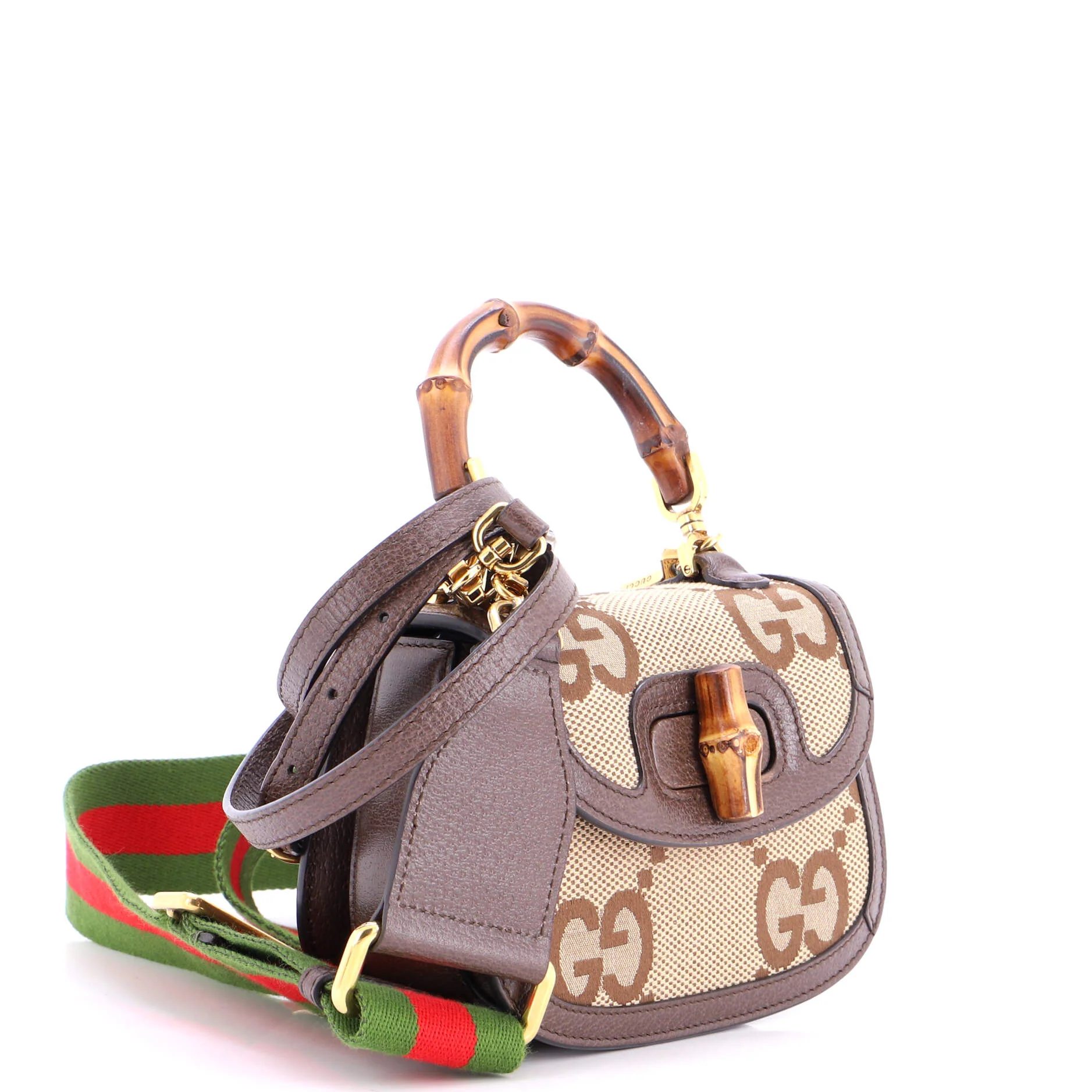 Bamboo 1947 Top Handle Bag Jumbo GG Canvas Mini - Image 2