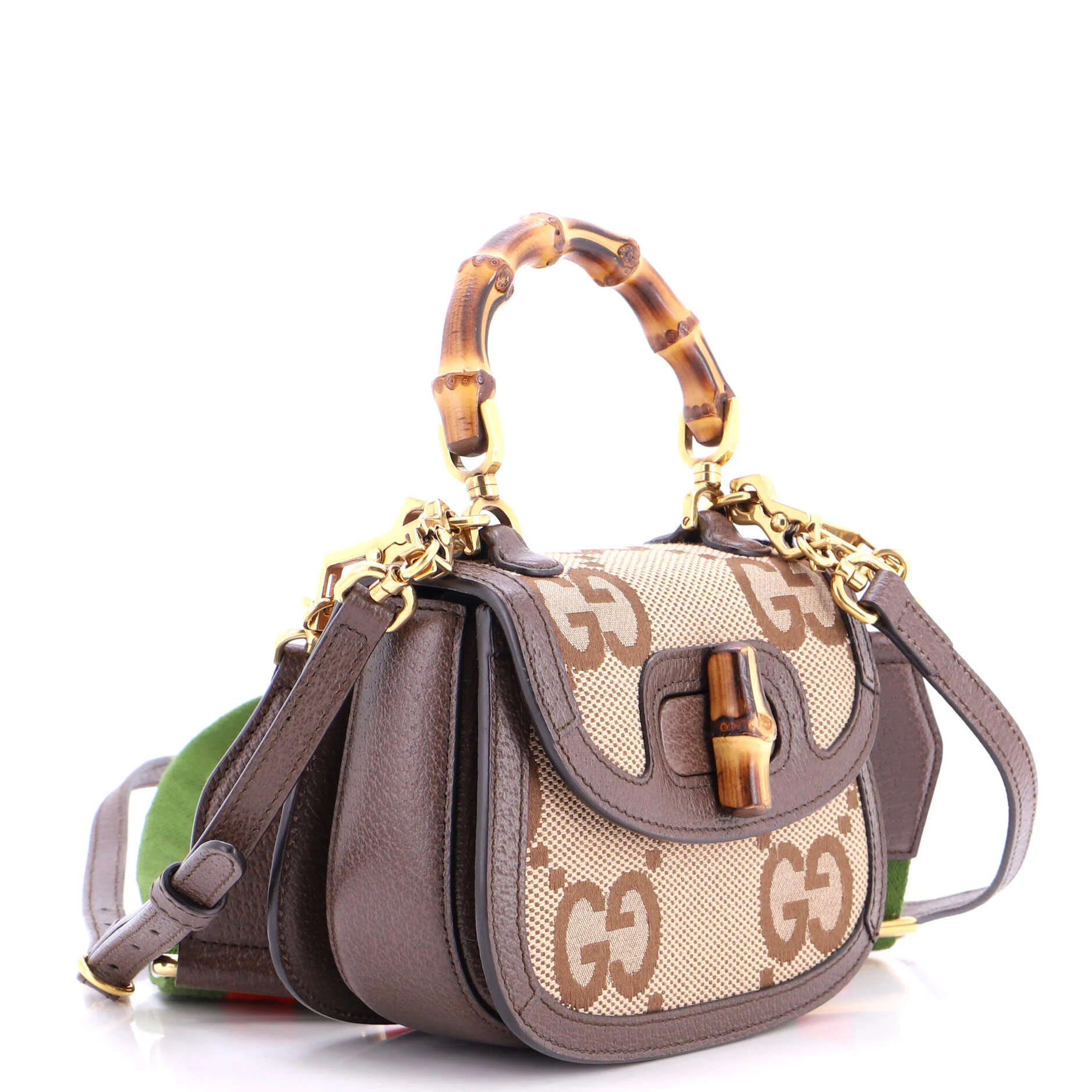 Bamboo 1947 Top Handle Bag Jumbo GG Canvas Mini - Image 2