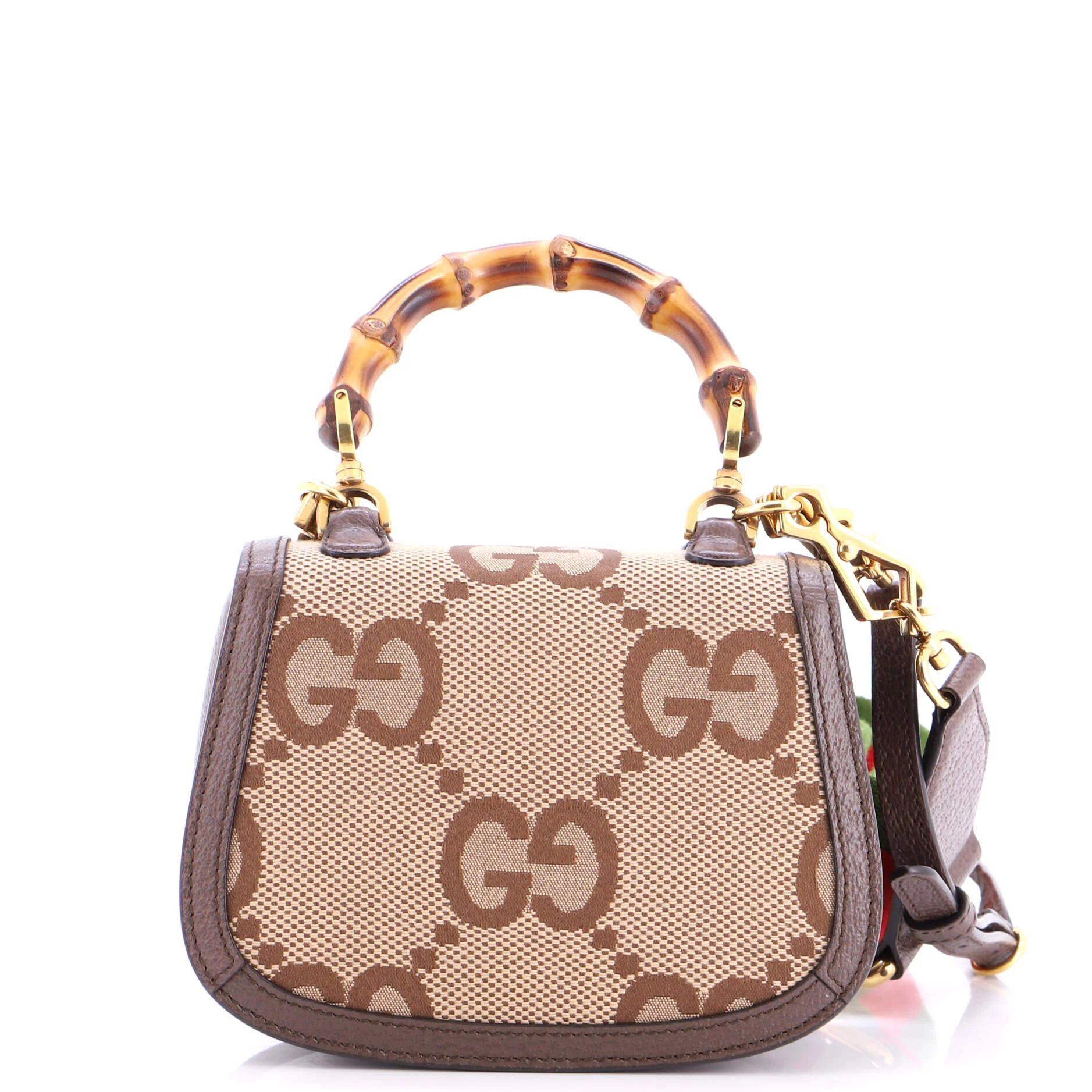 Bamboo 1947 Top Handle Bag Jumbo GG Canvas Mini - Image 3