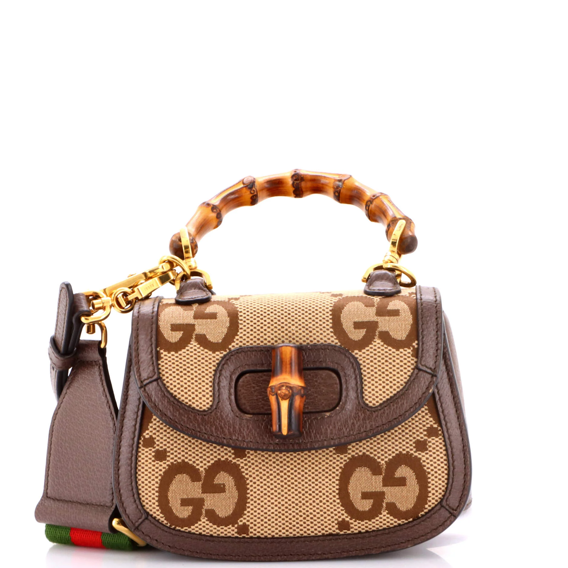 Bamboo 1947 Top Handle Bag Jumbo GG Canvas Mini