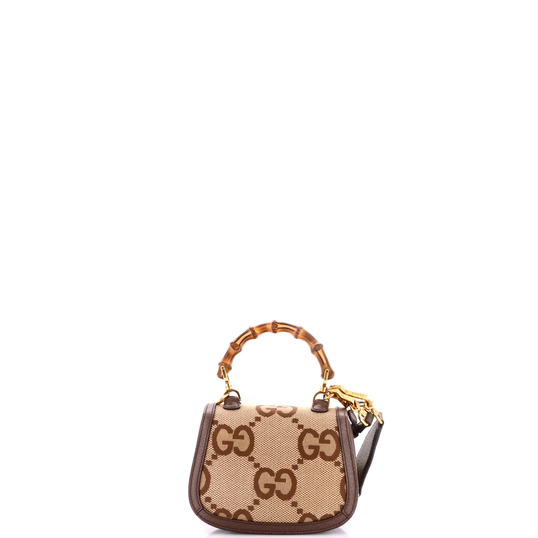 Bamboo 1947 Top Handle Bag Jumbo GG Canvas Mini - Image 3