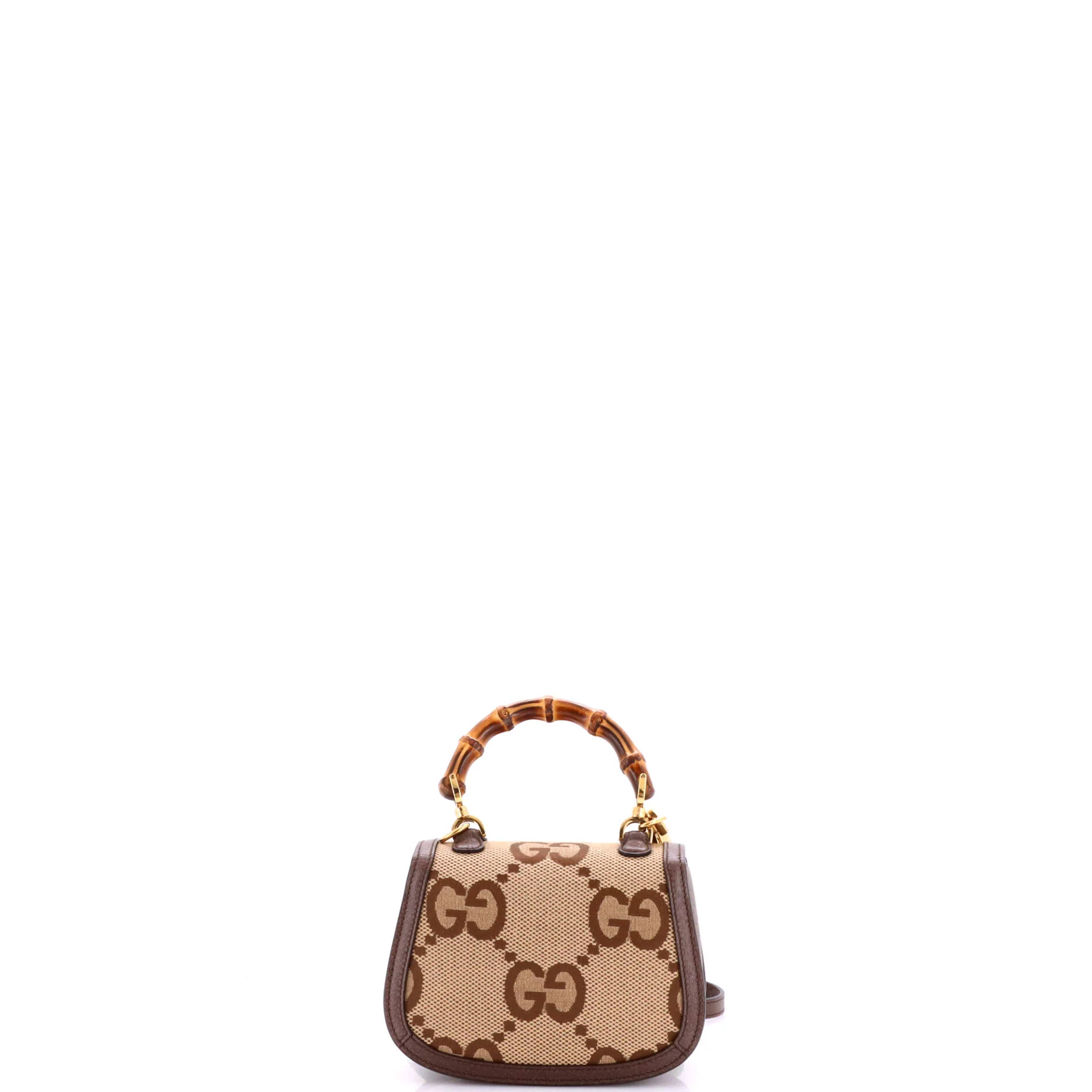 Bamboo 1947 Top Handle Bag Jumbo GG Canvas Mini - Image 3