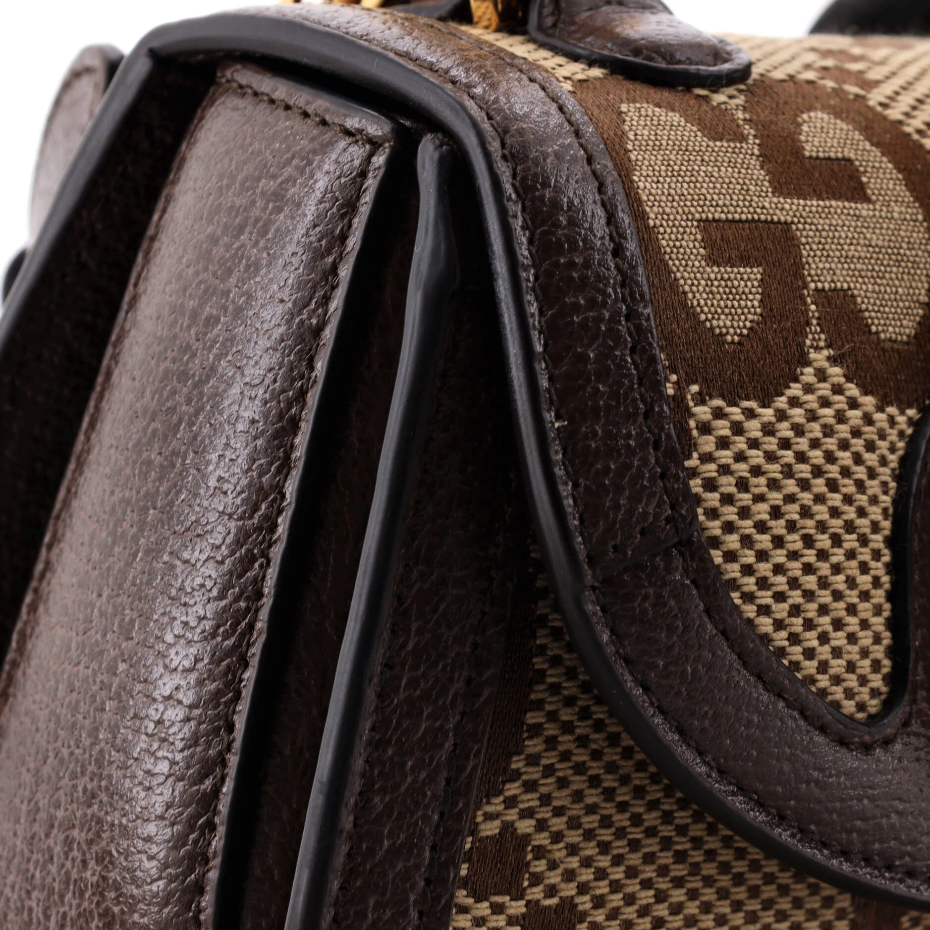 Bamboo 1947 Top Handle Bag Jumbo GG Canvas Mini - Image 6