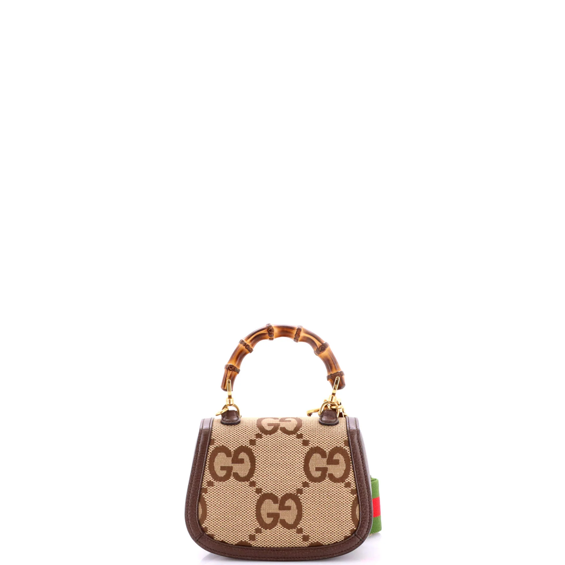 Bamboo 1947 Top Handle Bag Jumbo GG Canvas Mini - Image 3