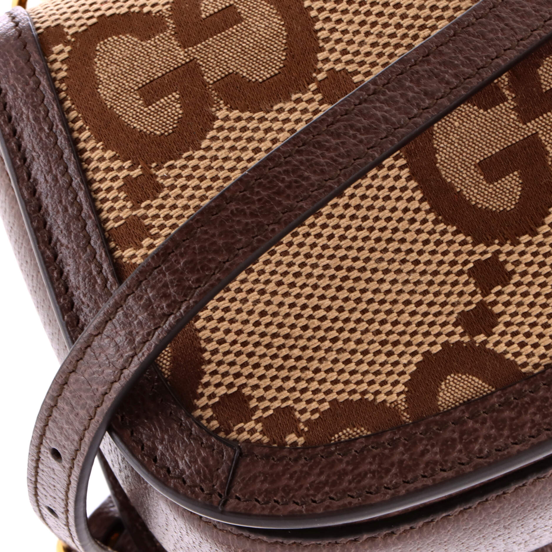 Bamboo 1947 Top Handle Bag Jumbo GG Canvas Mini - Image 6