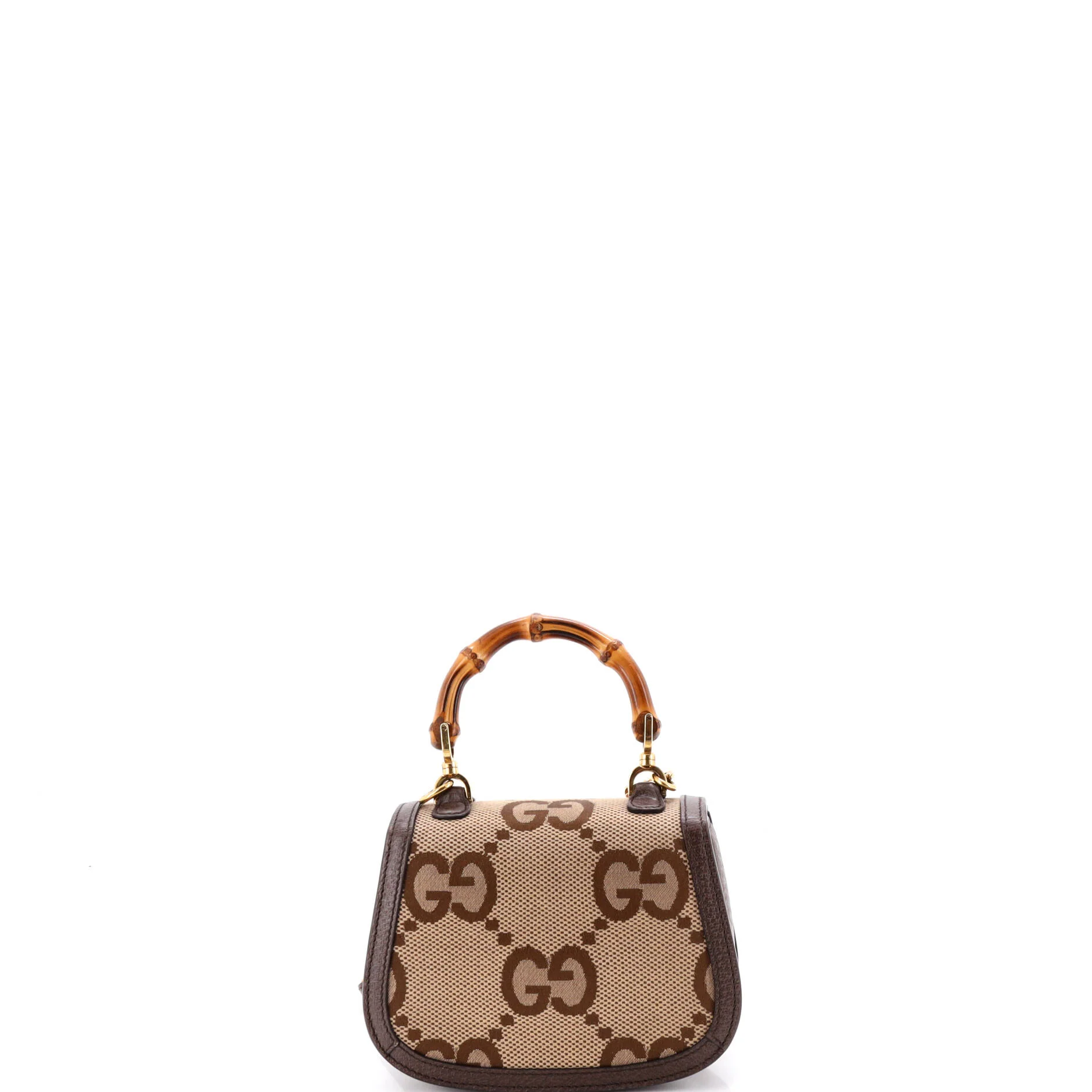 Bamboo 1947 Top Handle Bag Jumbo GG Canvas Mini - Image 3
