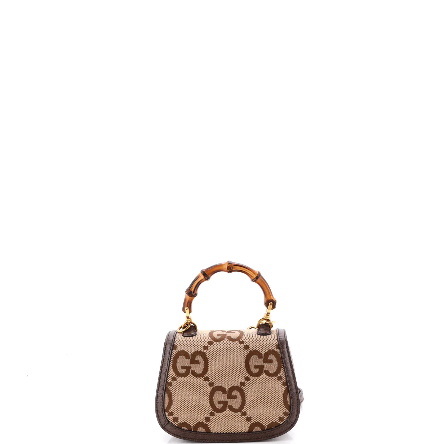 Bamboo 1947 Top Handle Bag Jumbo GG Canvas Mini - Image 3