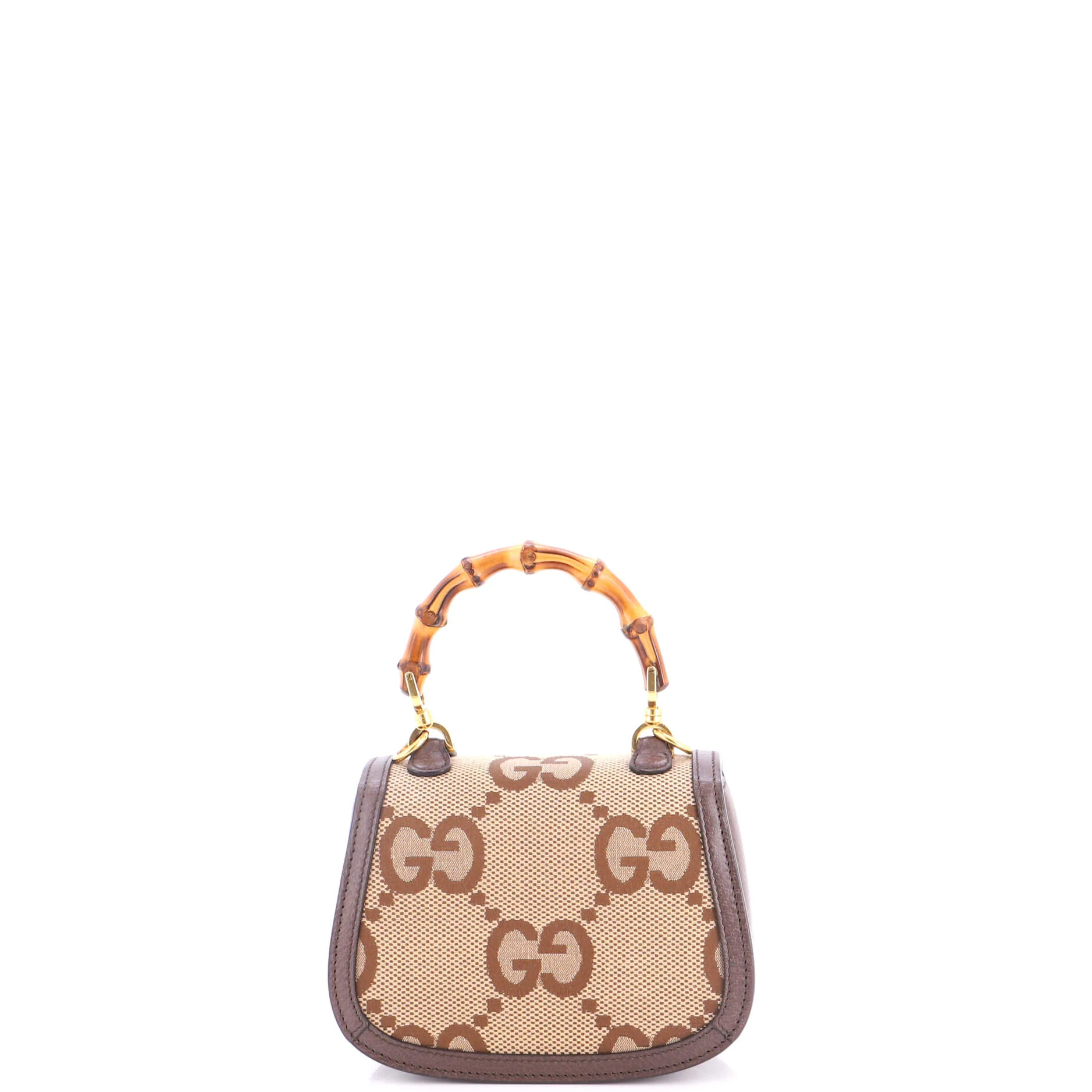 Bamboo 1947 Top Handle Bag Jumbo GG Canvas Mini - Image 4