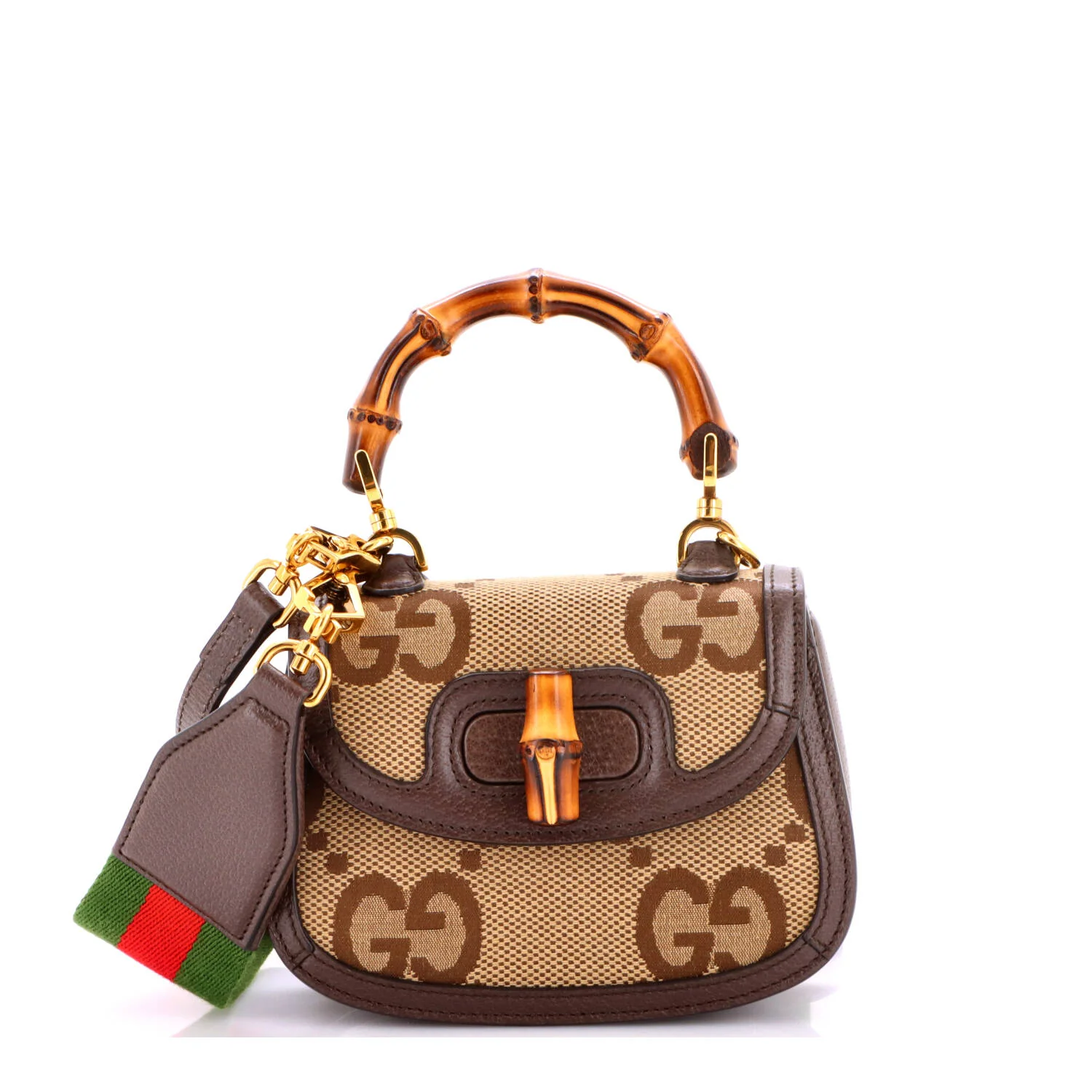 Bamboo 1947 Top Handle Bag Jumbo GG Canvas Mini