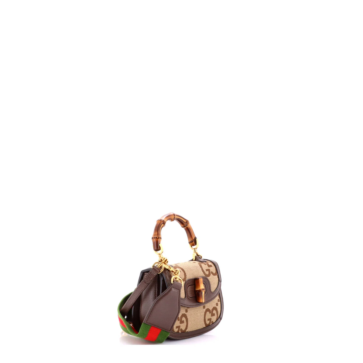Bamboo 1947 Top Handle Bag Jumbo GG Canvas Mini - Image 2