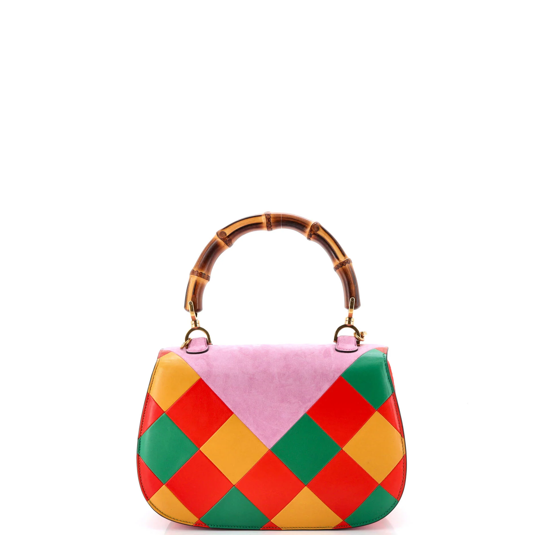 Bamboo 1947 Top Handle Bag Limited Edition Geometric Leather and Suede Medium - Image 3