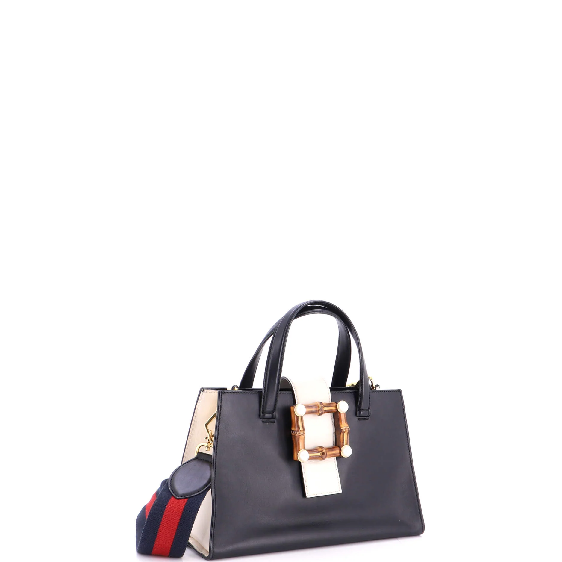 Bamboo Buckle Tote Leather Small - Image 2