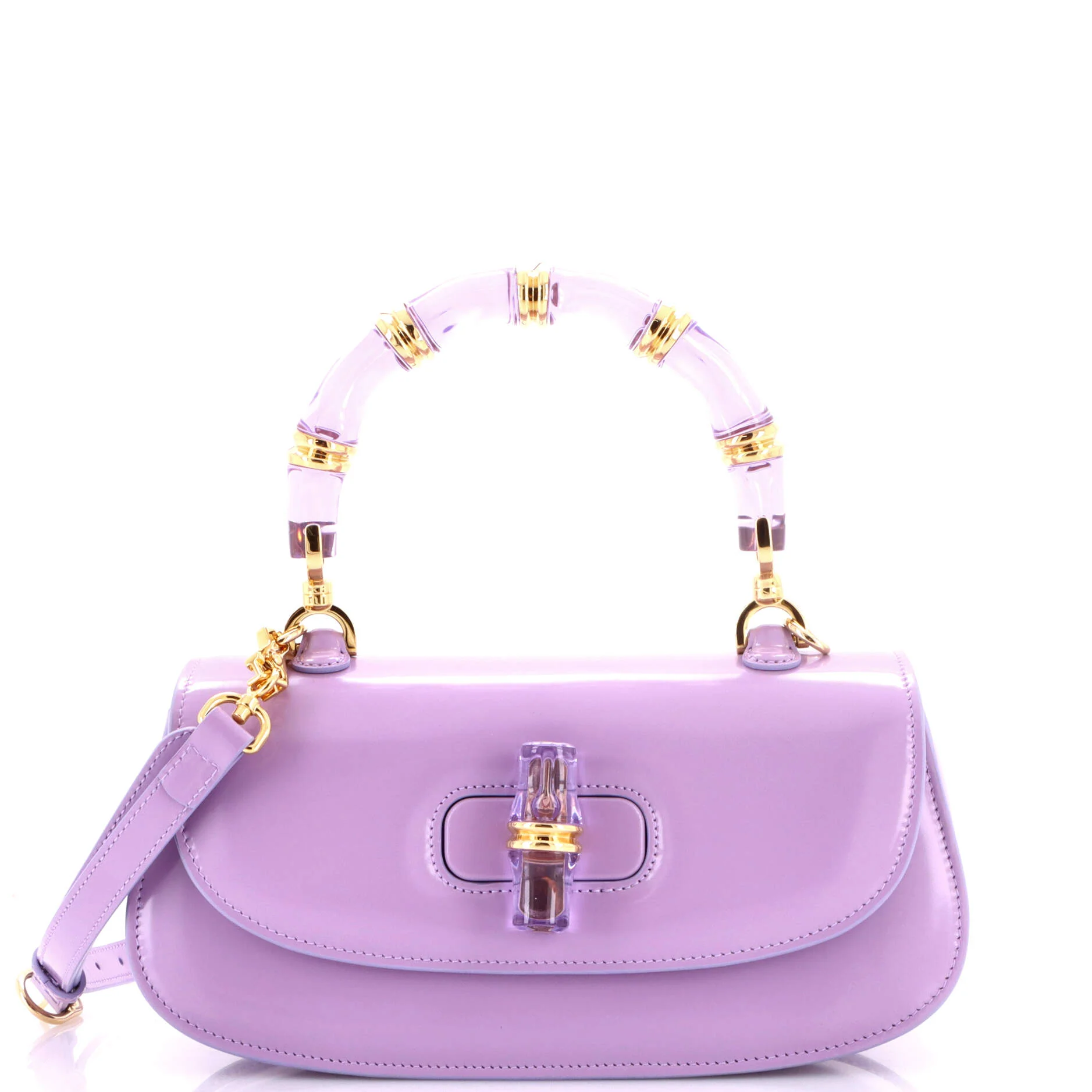 Bamboo Diva Top Handle Bag Polished Leather Medium