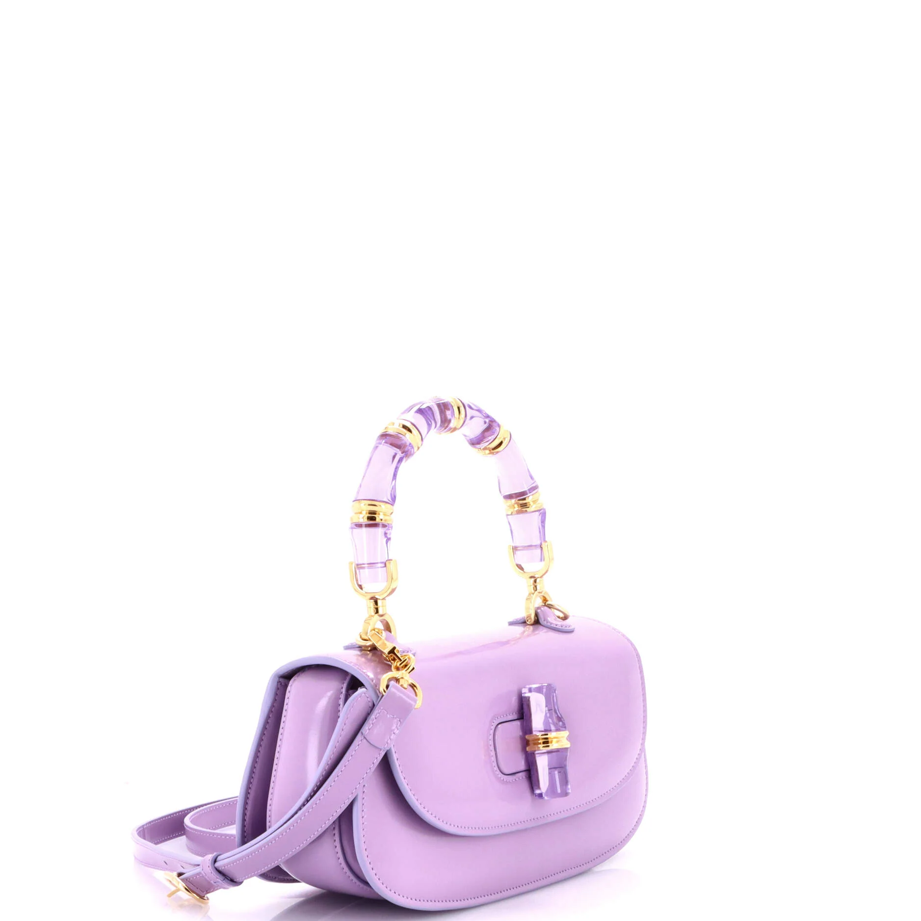 Bamboo Diva Top Handle Bag Polished Leather Medium - Image 3