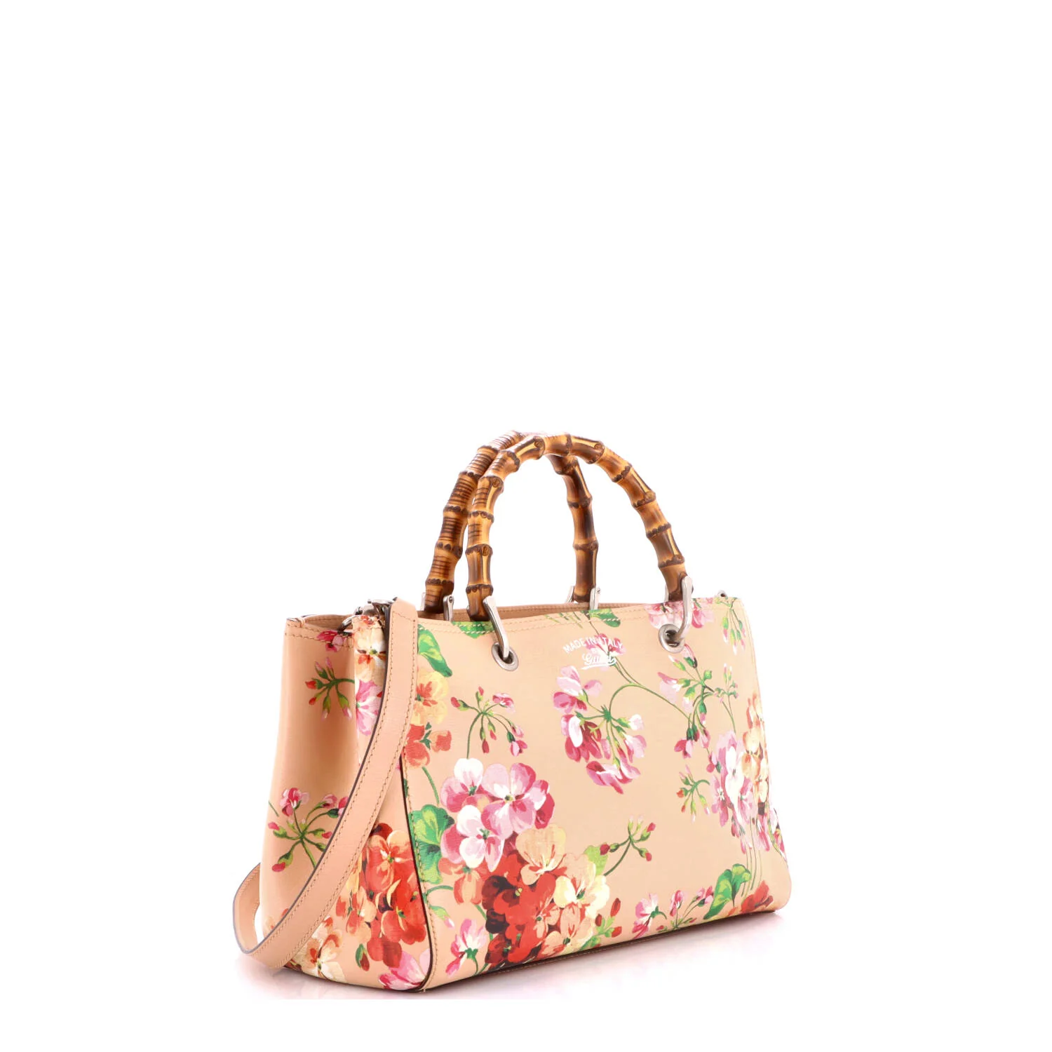 Bamboo Shopper Tote Blooms Print Leather Medium - Image 2