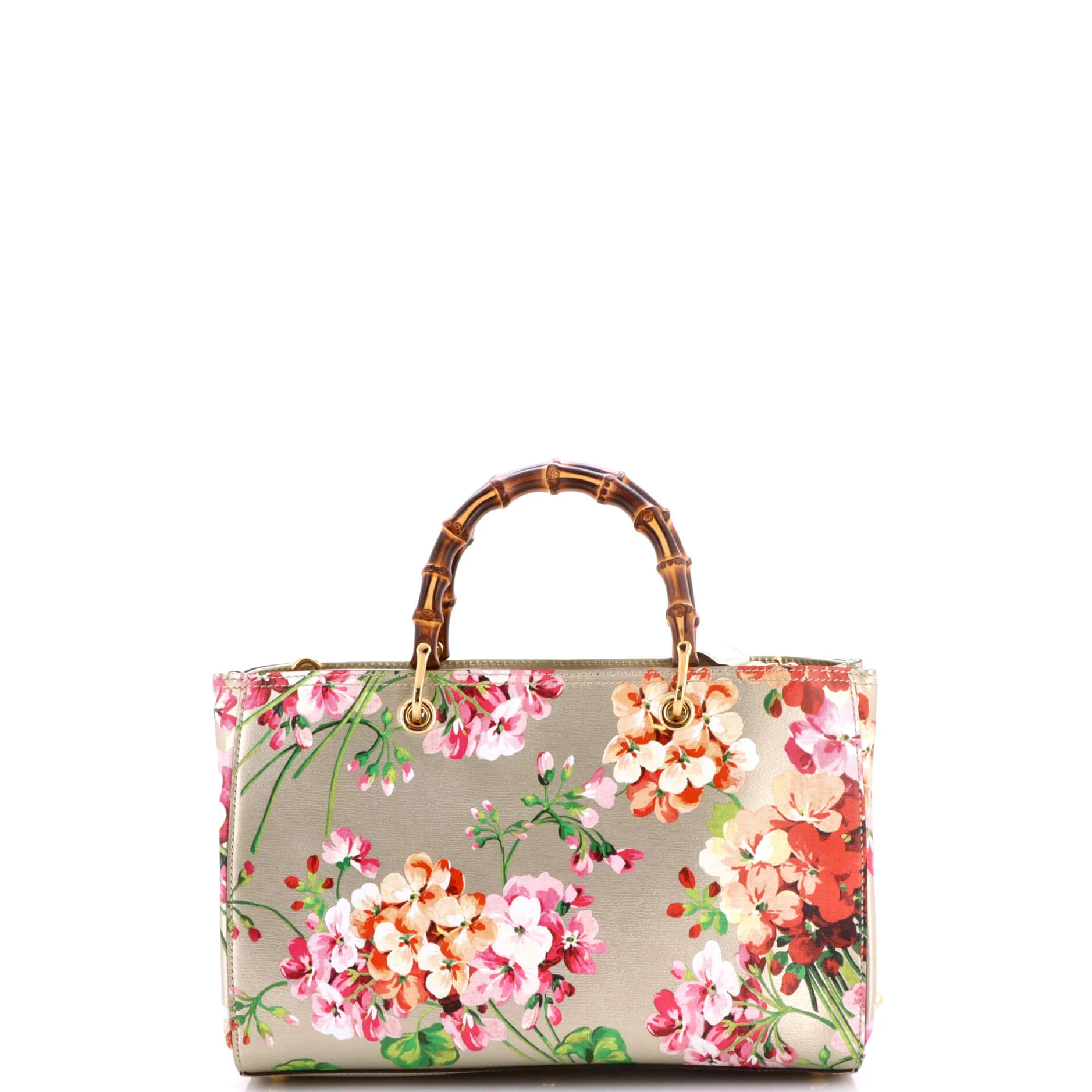 Bamboo Shopper Tote Blooms Print Leather Medium - Image 3