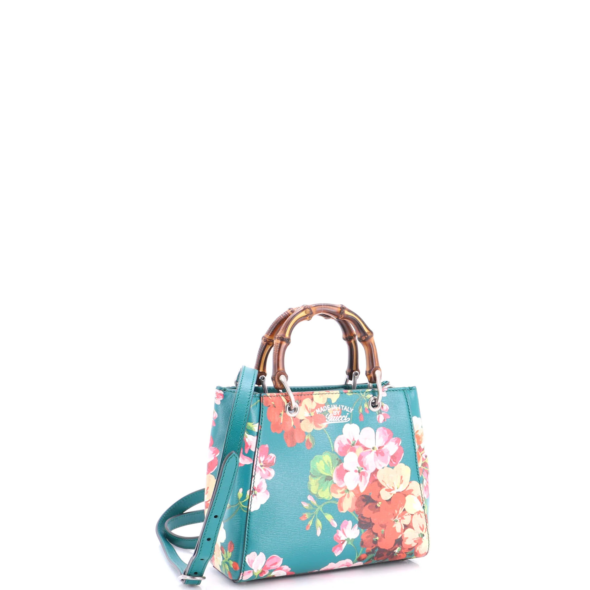 Bamboo Shopper Tote Blooms Print Leather Mini - Image 2