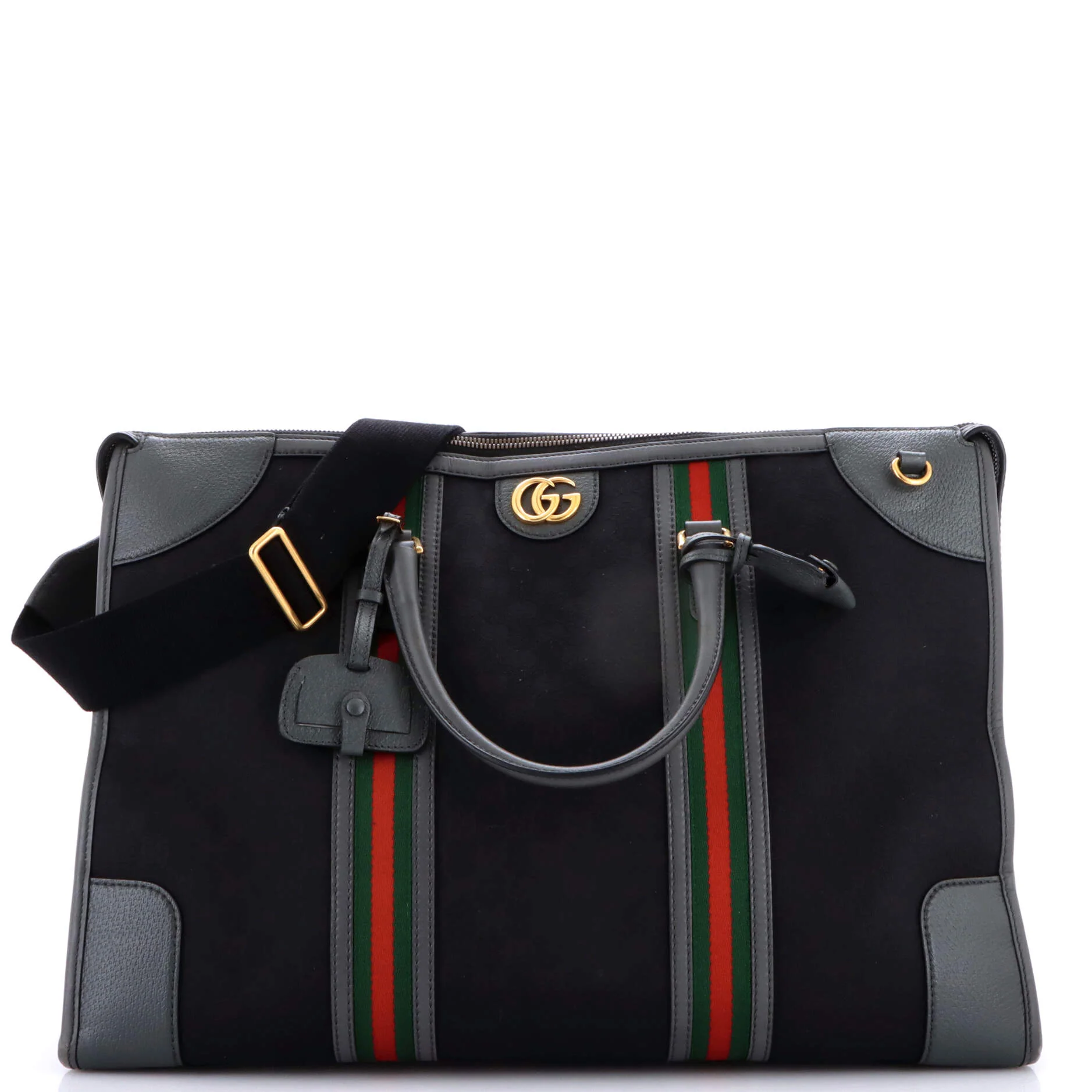 Bauletto Duffle Bag GG Canvas with Leather Large