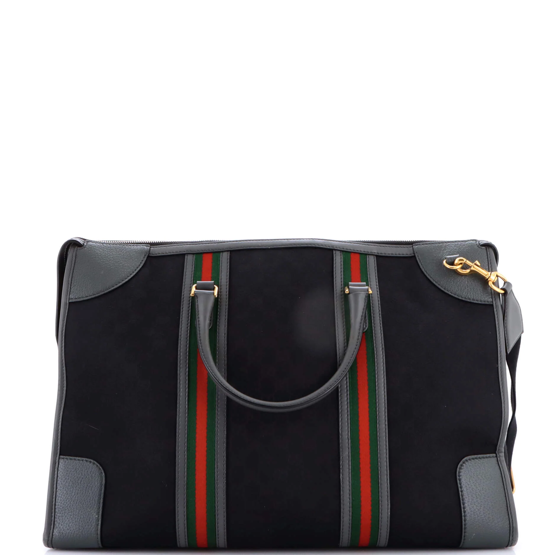 Bauletto Duffle Bag GG Canvas with Leather Large - Image 3