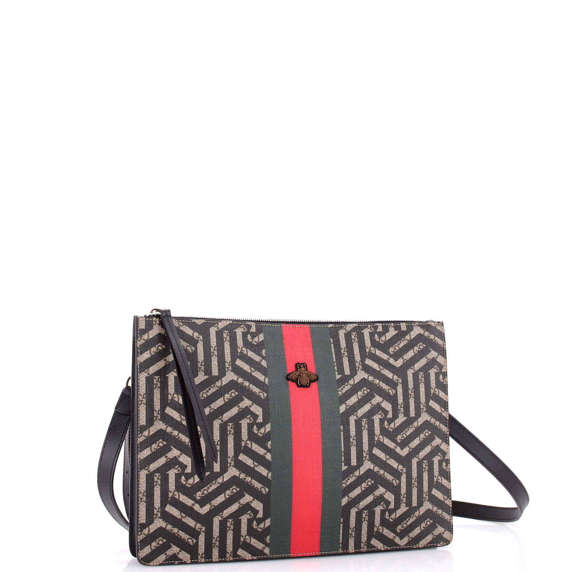 Bee Web Zip Messenger Bag Caleido GG Coated Canvas Large - Image 2