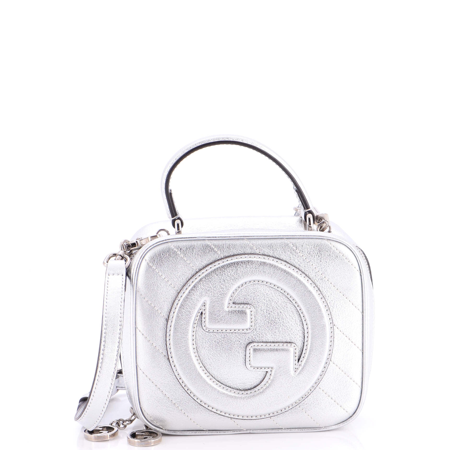 Blondie NM Top Handle Shoulder Bag Diagonal Quilted Leather