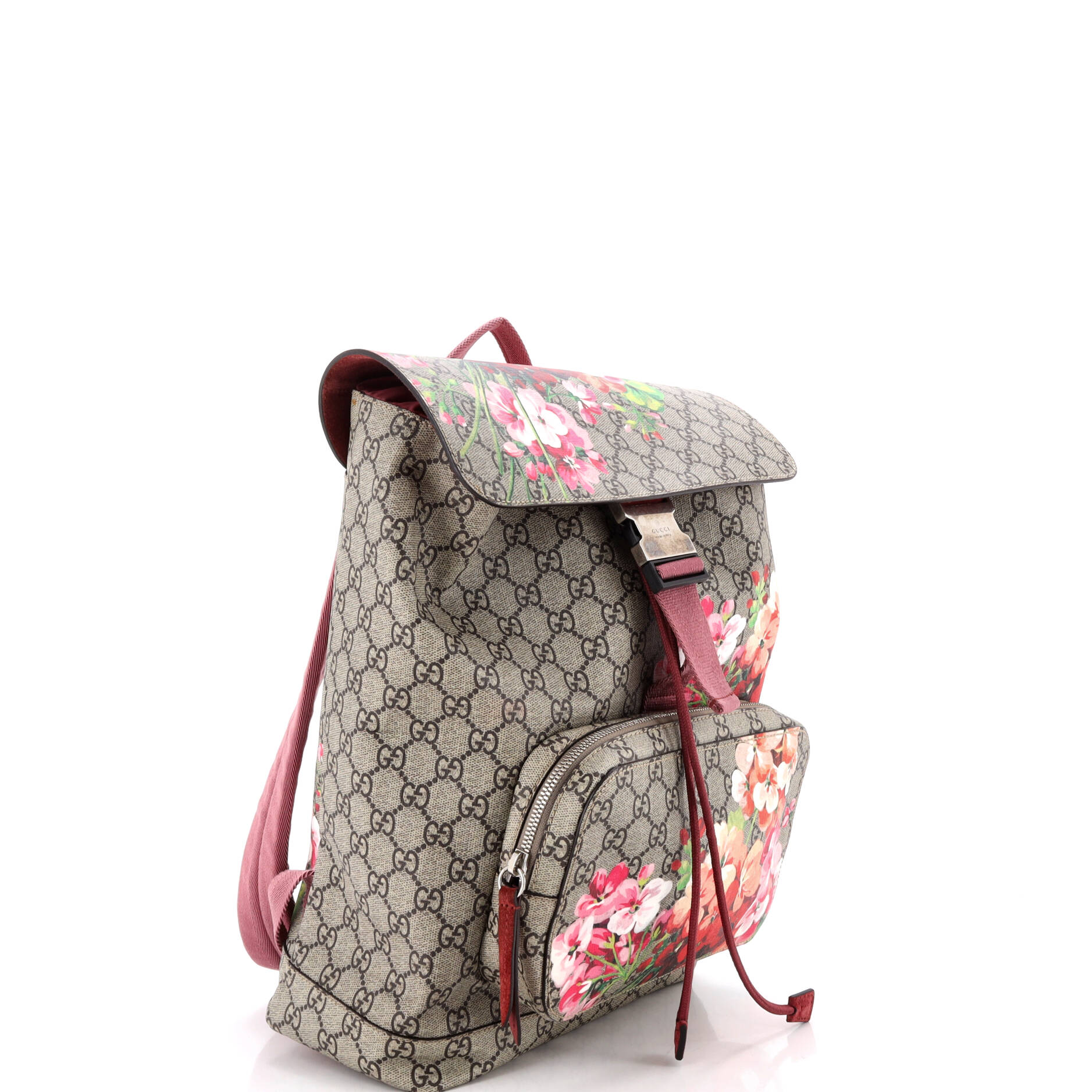 Buckle Backpack Blooms Print GG Coated Canvas Medium - Image 2