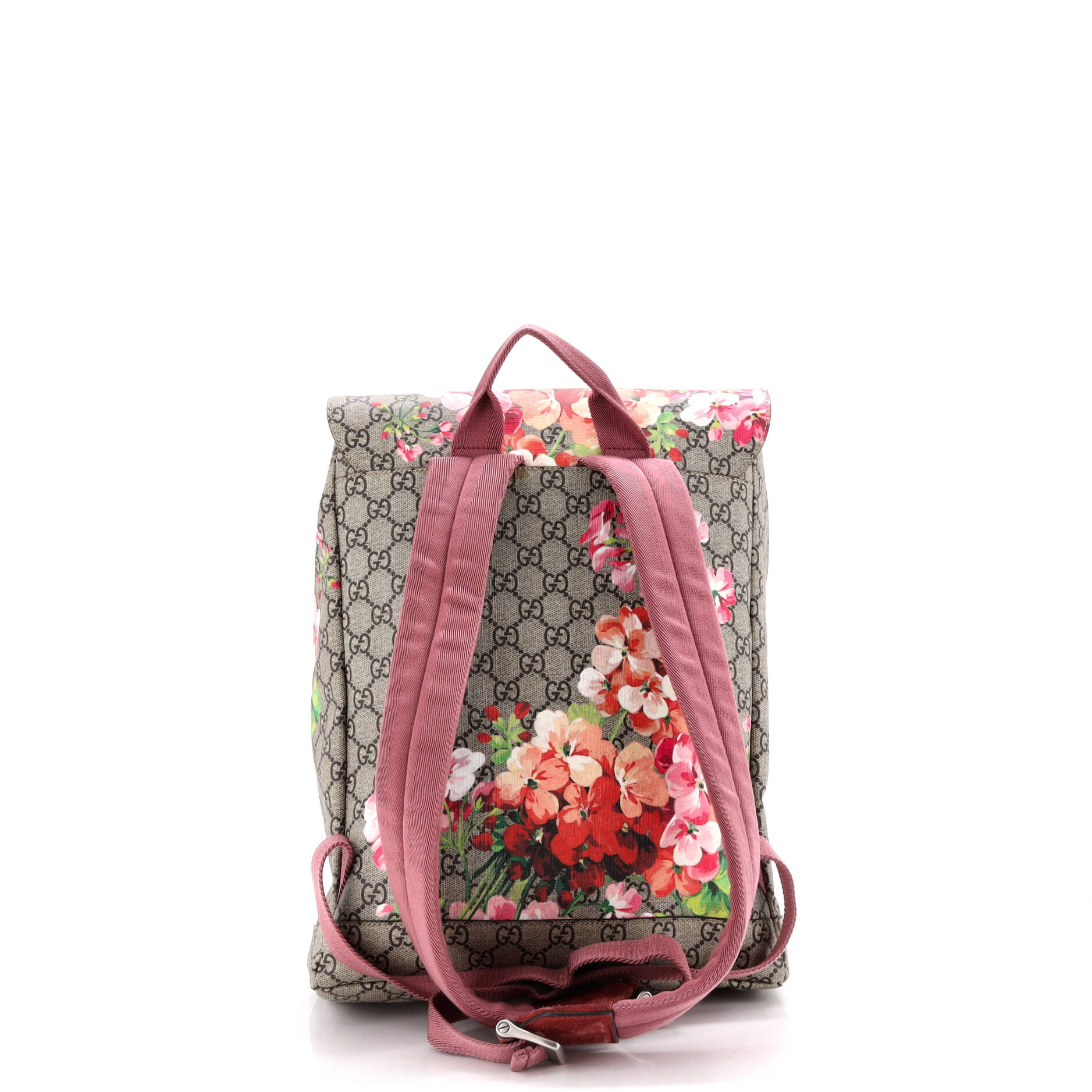 Buckle Backpack Blooms Print GG Coated Canvas Medium - Image 3