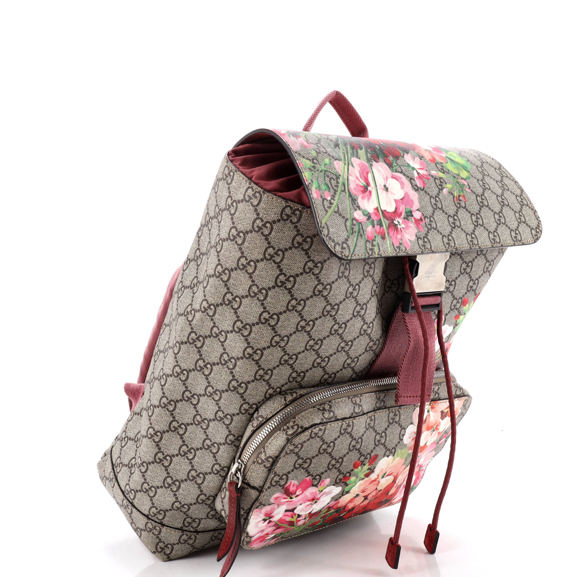 Buckle Backpack Blooms Print GG Coated Canvas Medium - Image 2