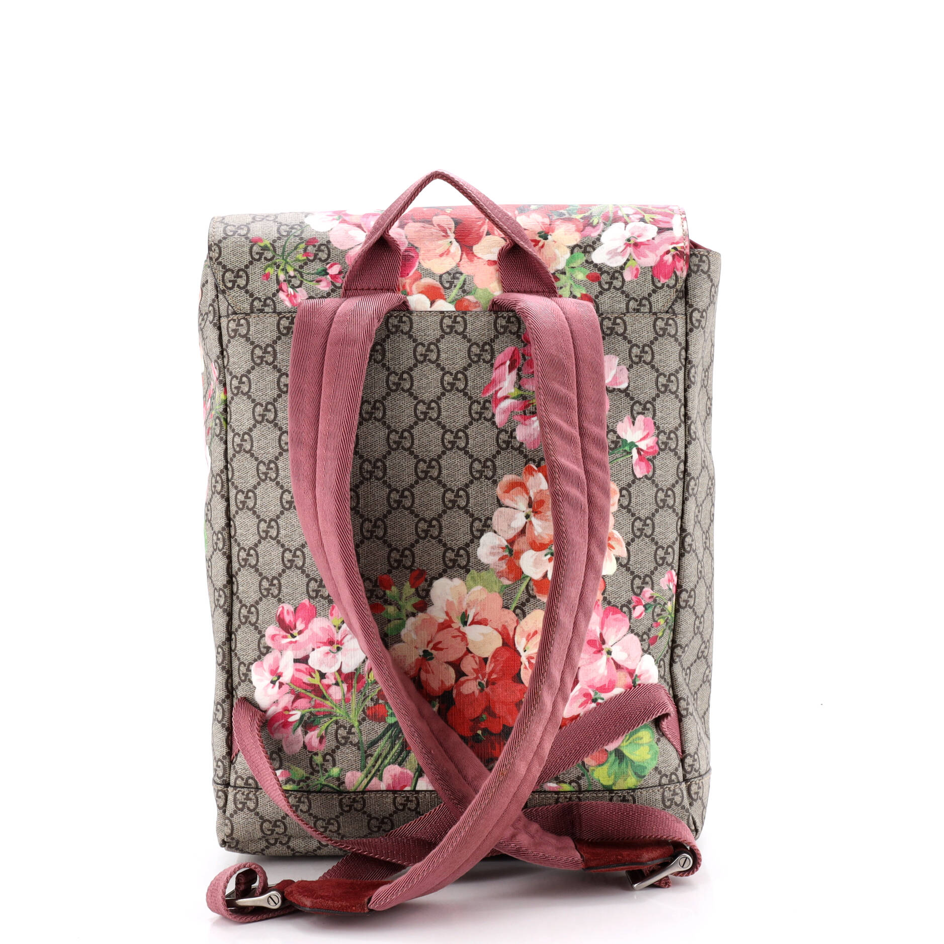 Buckle Backpack Blooms Print GG Coated Canvas Medium - Image 3