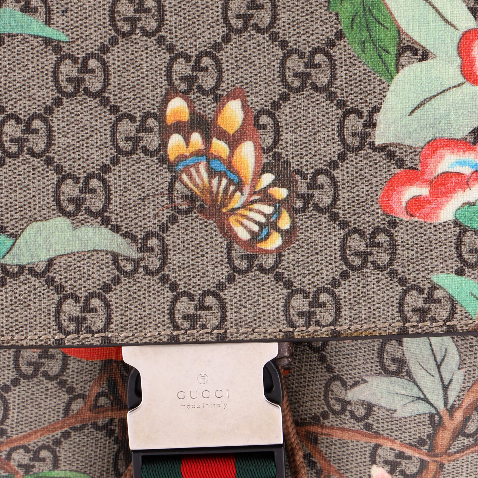 Buckle Backpack Tian Print GG Coated Canvas Medium - Image 6