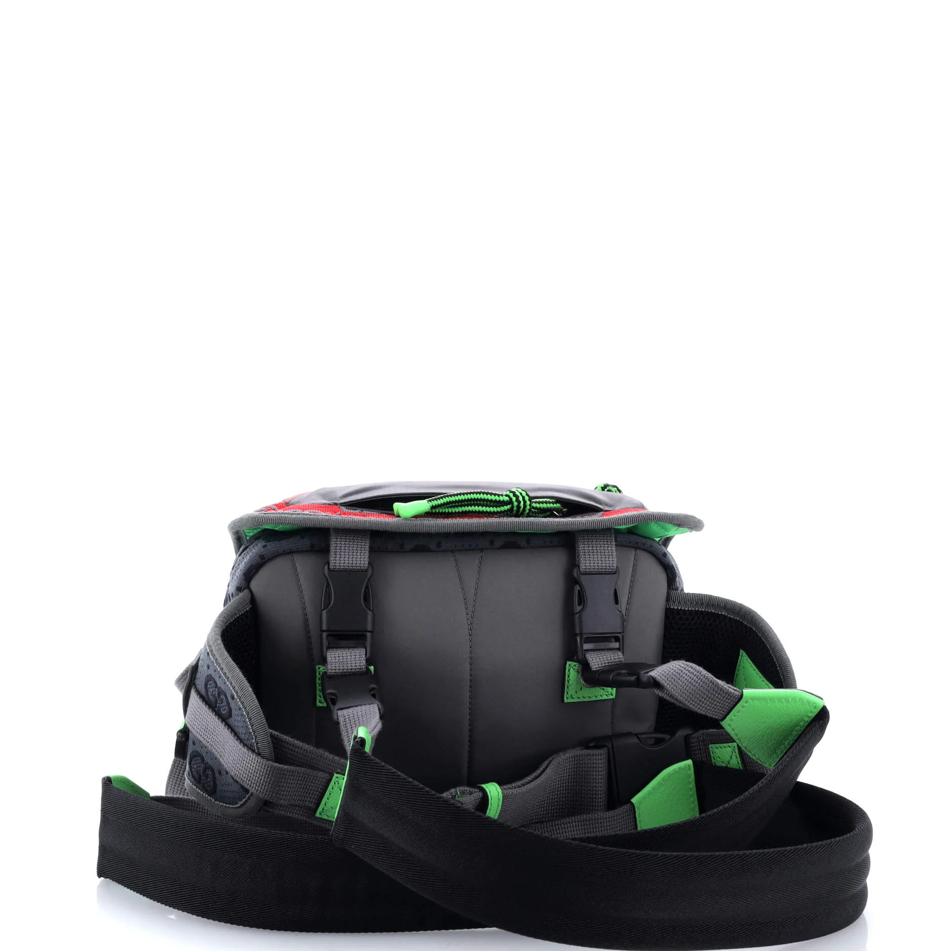 Buckle Flap Chest Strap Backpack GG Fabric with Rubber - Image 3
