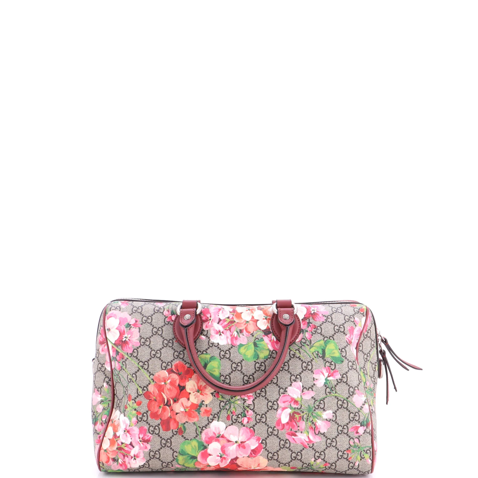Convertible Boston Bag Blooms Print GG Coated Canvas Medium - Image 3