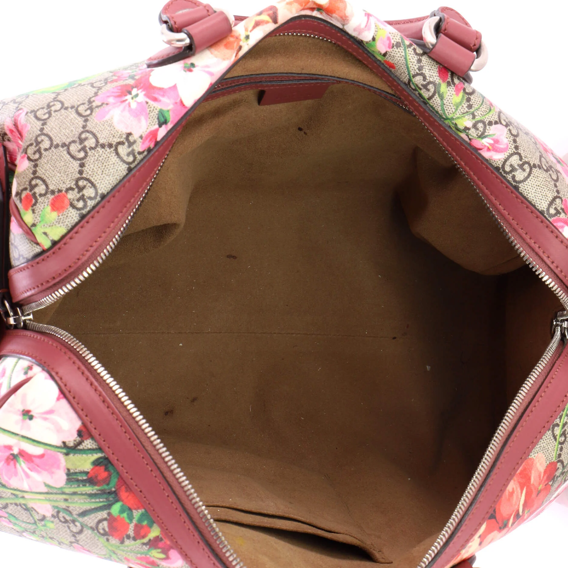 Convertible Boston Bag Blooms Print GG Coated Canvas Medium - Image 5
