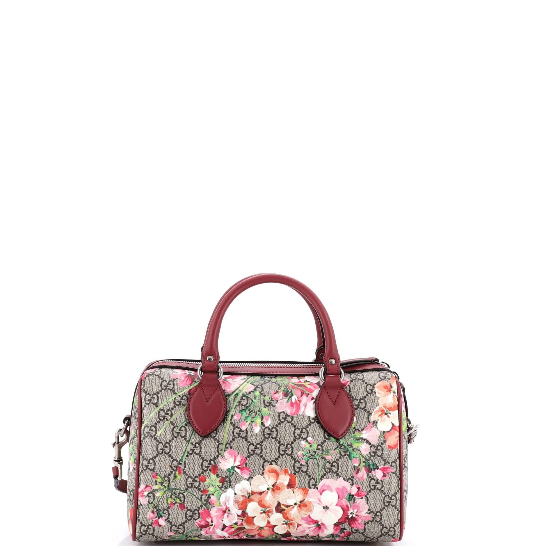 Convertible Boston Bag Blooms Print GG Coated Canvas Small - Image 3