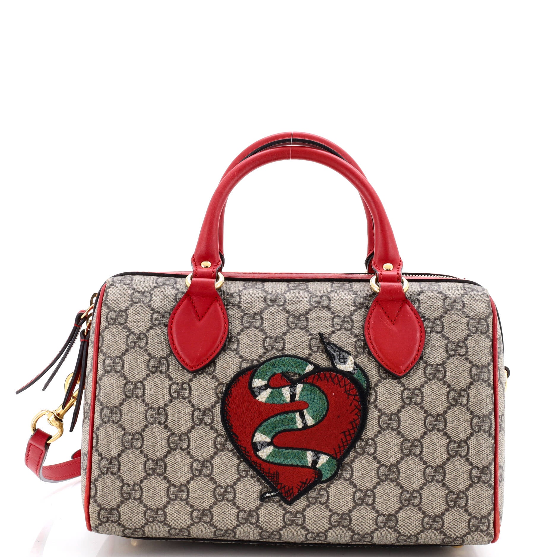 Convertible Boston Bag Embroidered GG Coated Canvas Small