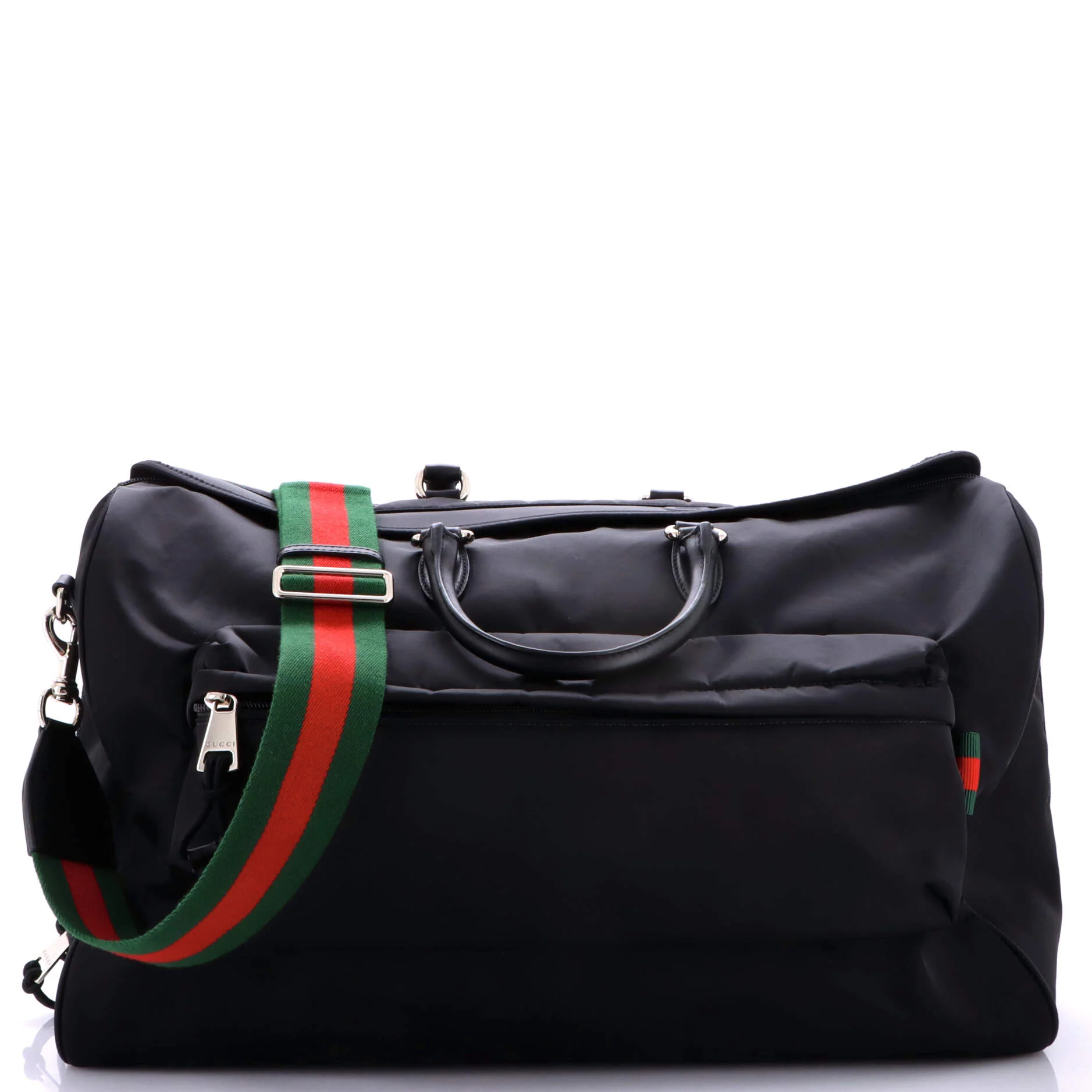 Convertible Front Pocket Web Duffle Bag Nylon Large