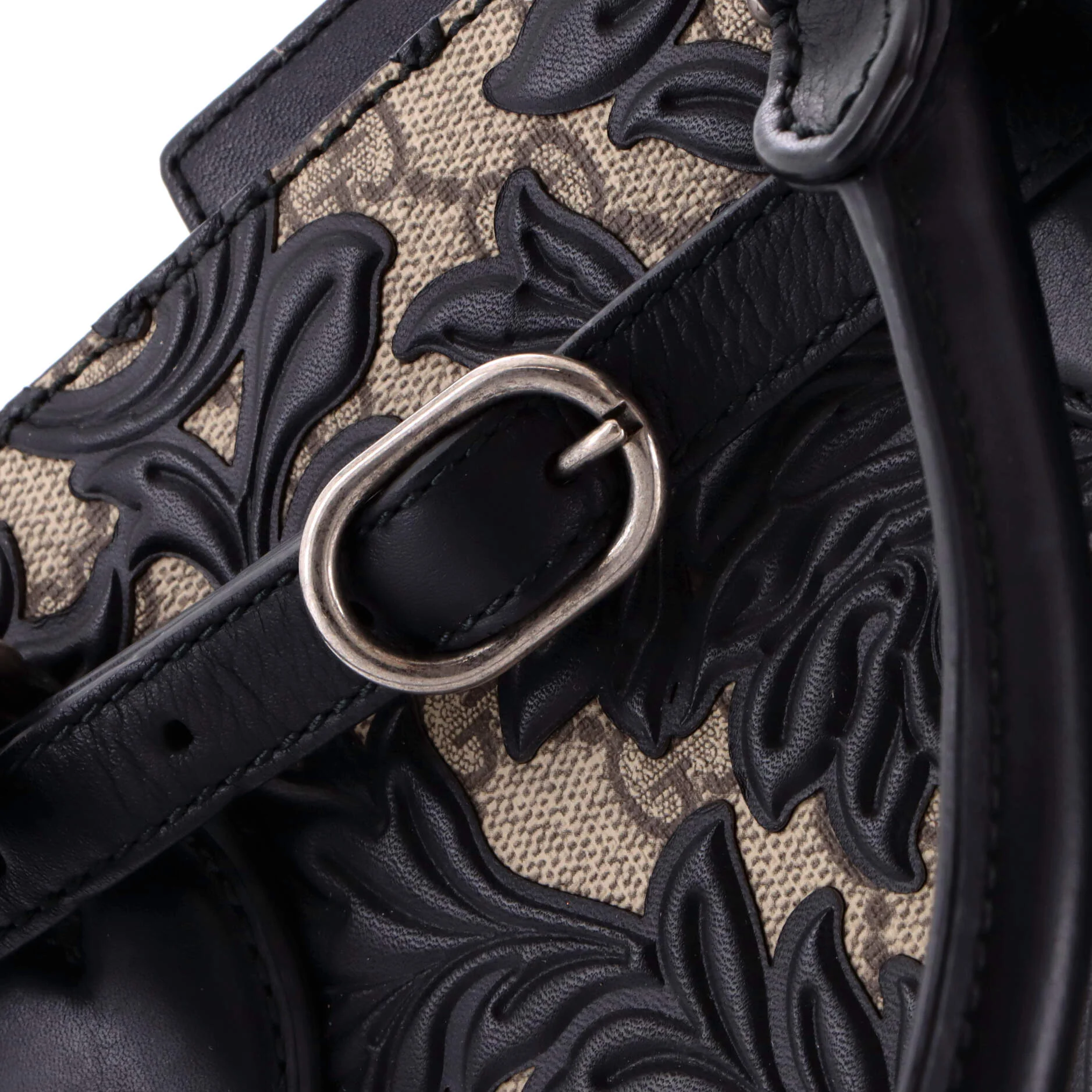 Convertible Gusset Tote Arabesque GG Coated Canvas with Leather Medium - Image 6
